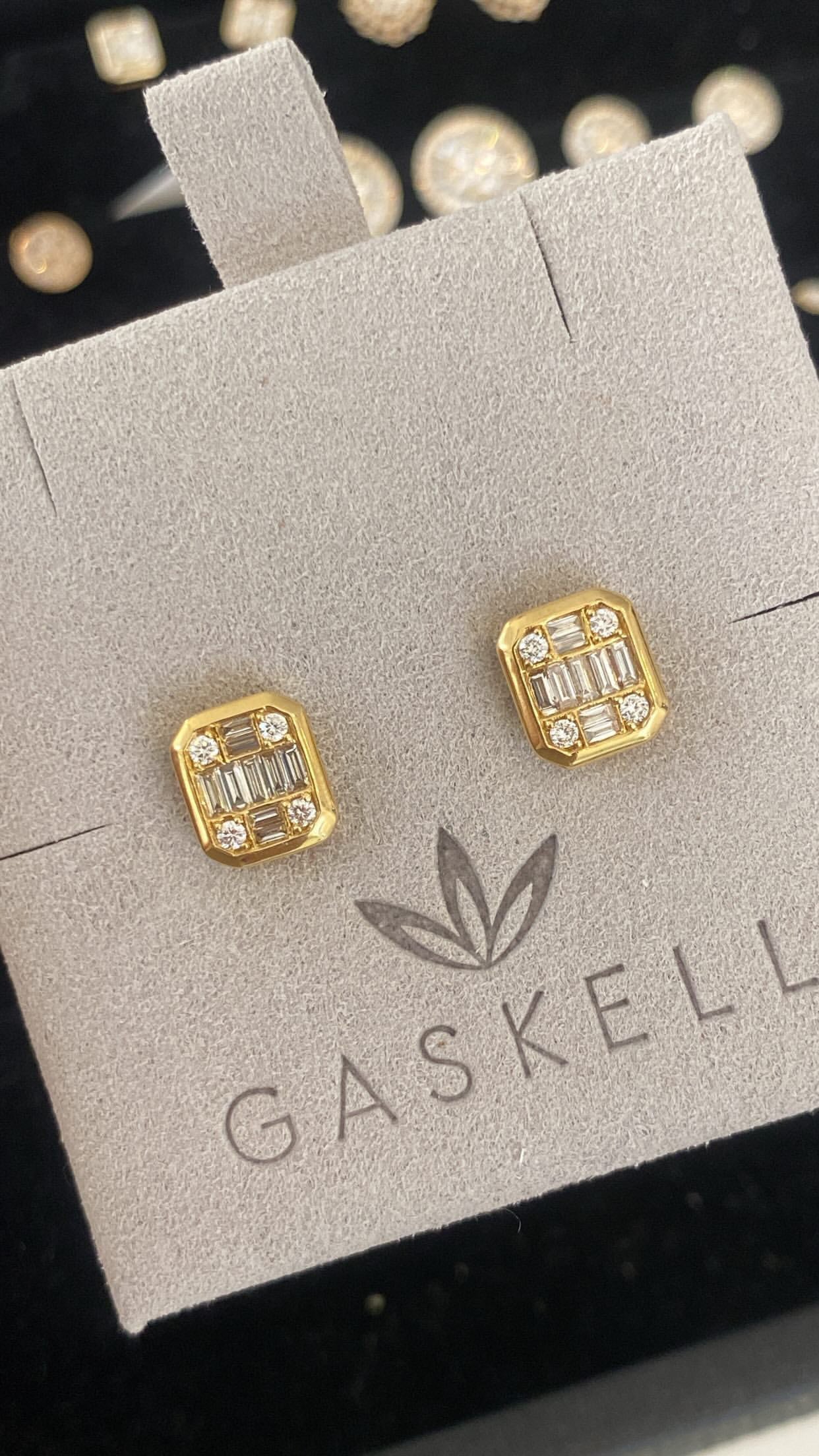 GRID GLEAM DIAMOND EARRINGS