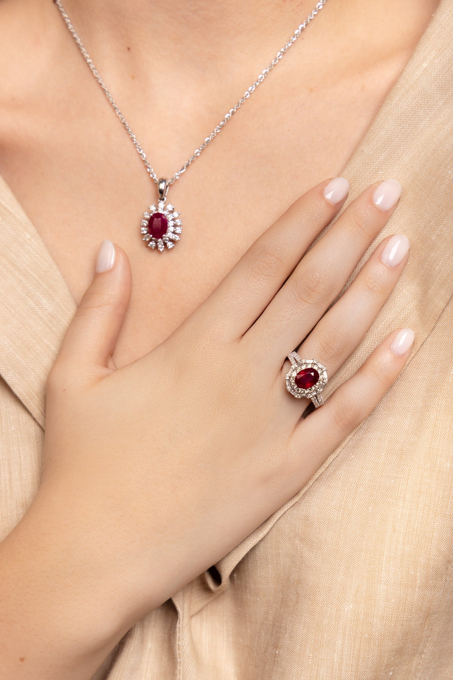 RUBY AND DIAMOND PENDANT
