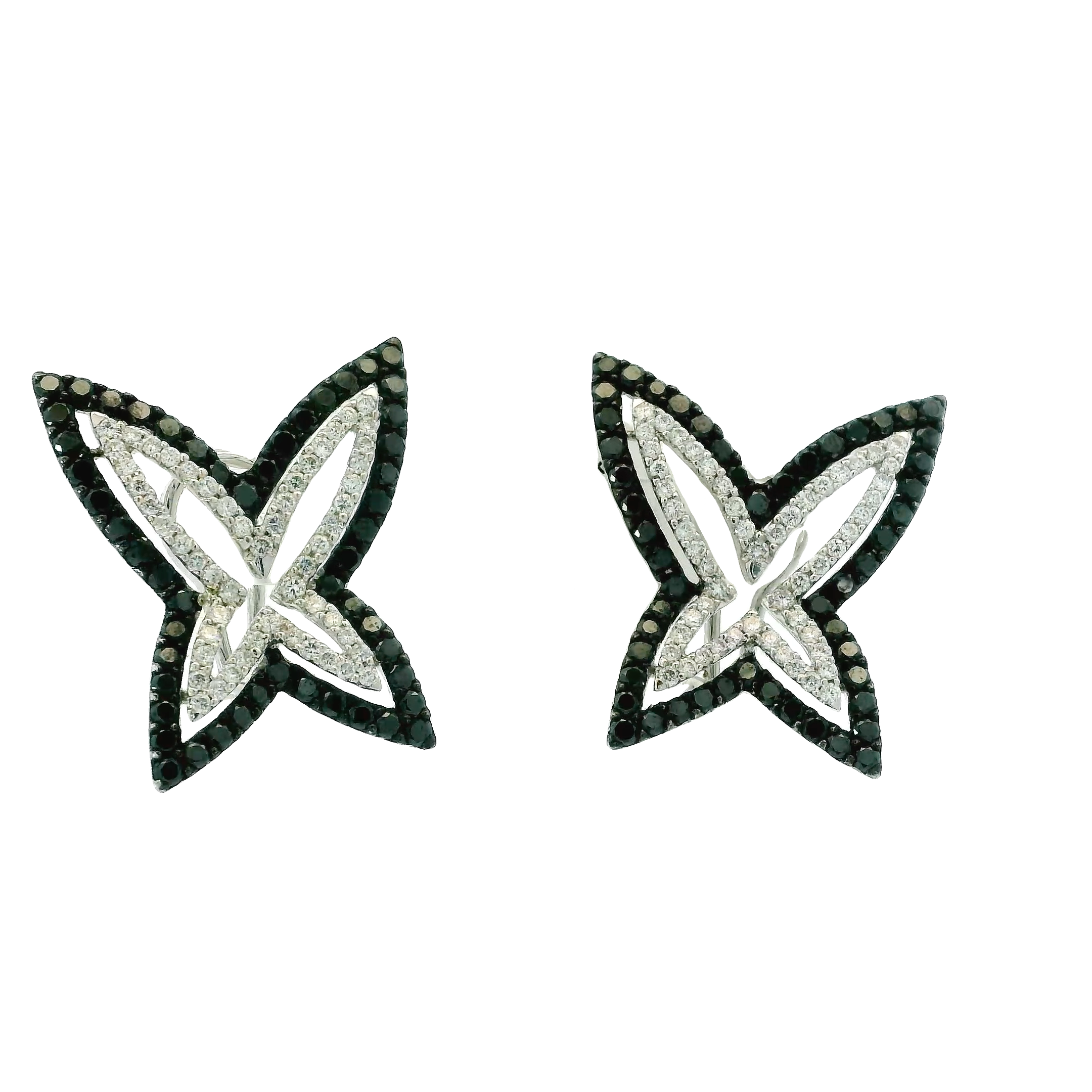 BLACK N WHITE BUTTERFLY EARRINGS