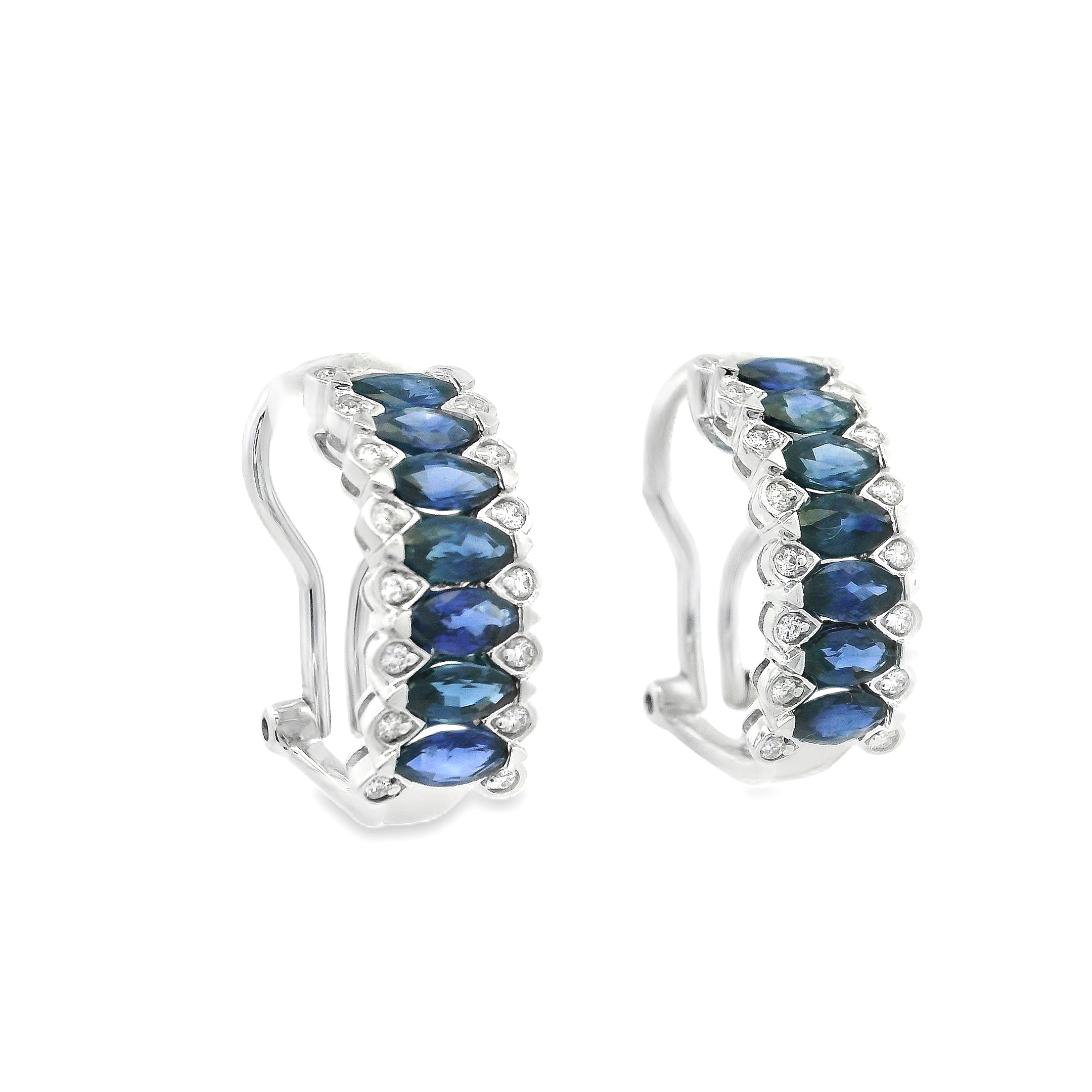 SAPPHIRE AND DIAMOND HOOPS