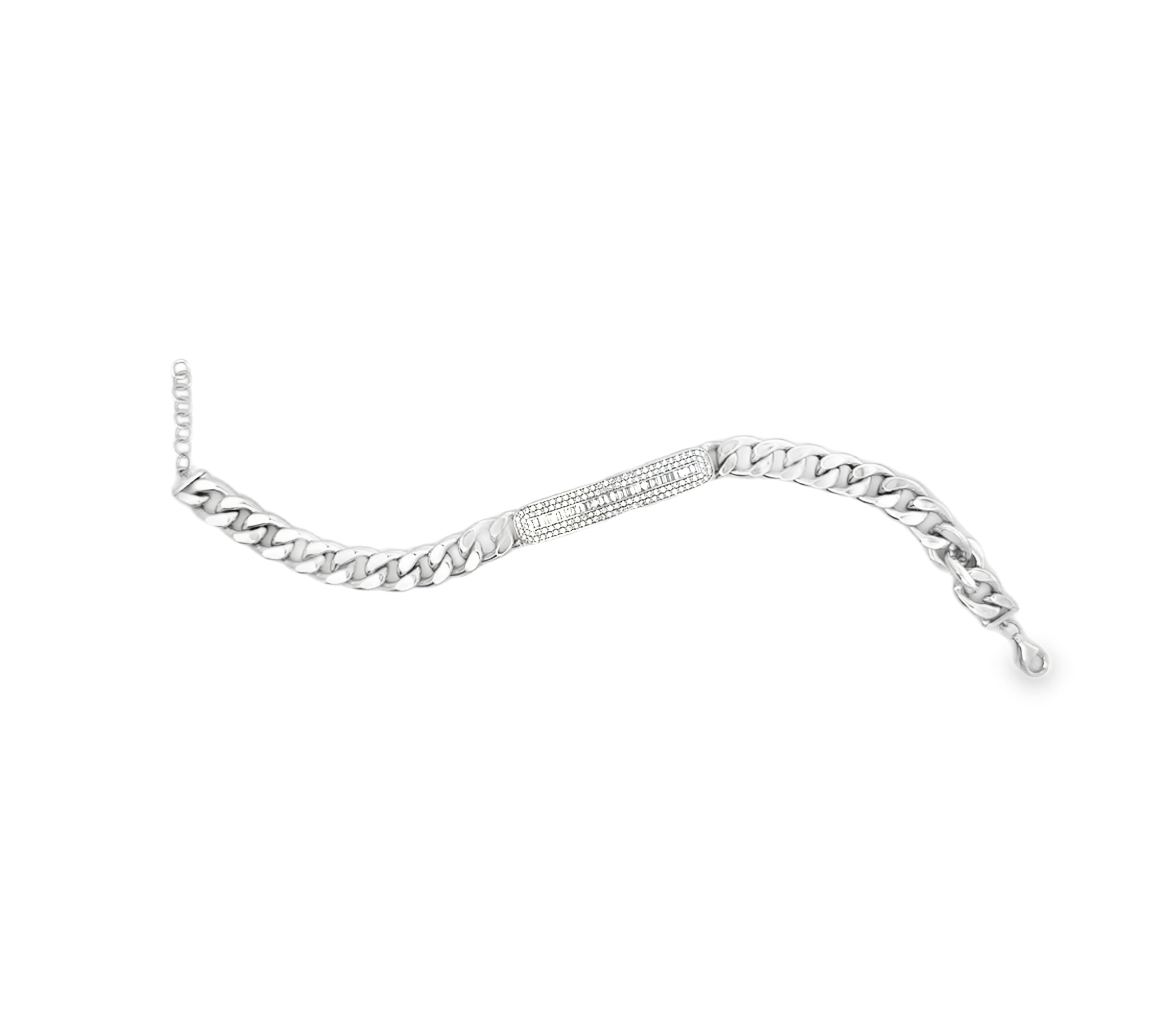 CHAIN BRACELET WITH DIAMOND PLAQUE