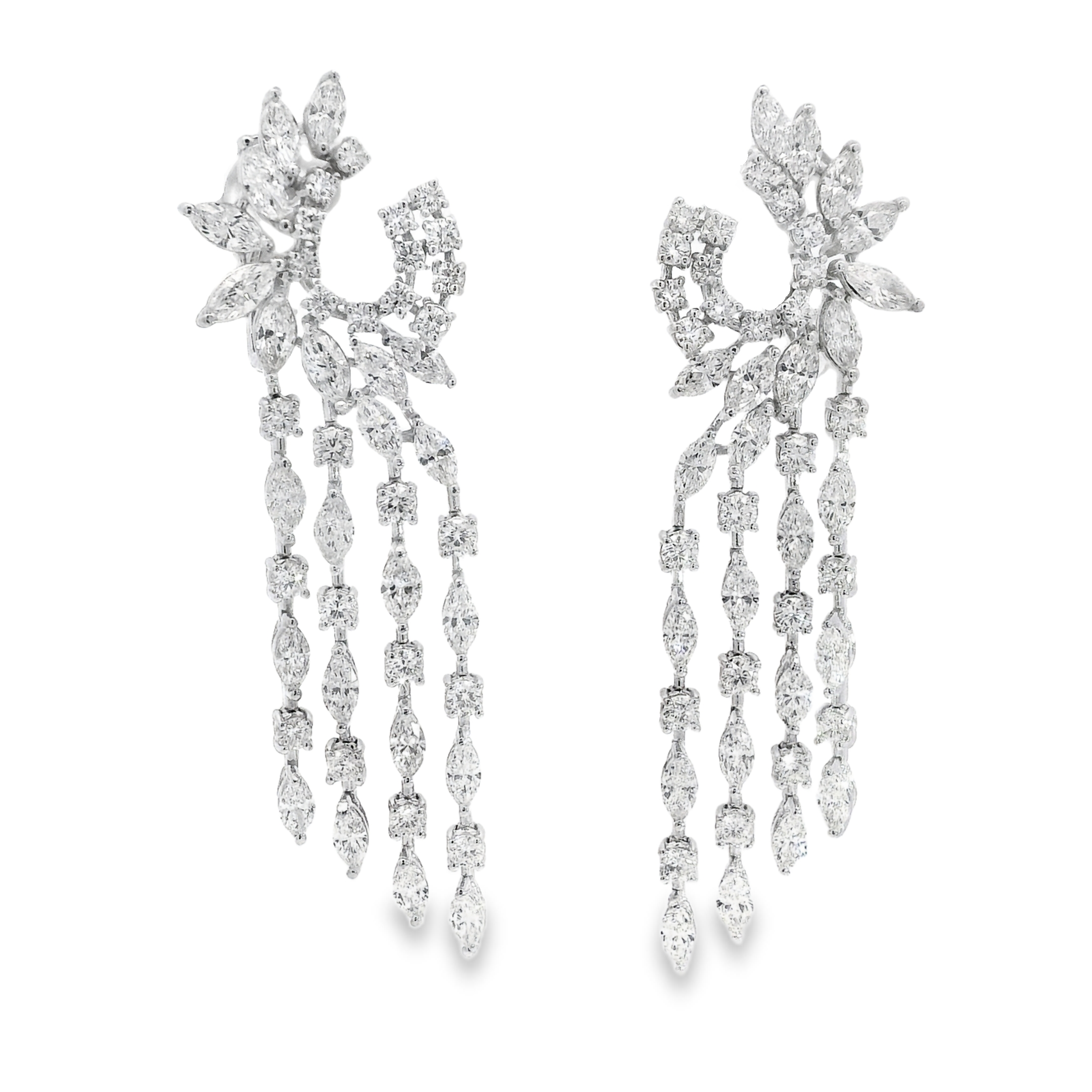 RAINDROP RADIANCE DIAMOND DANGLE EARRINGS