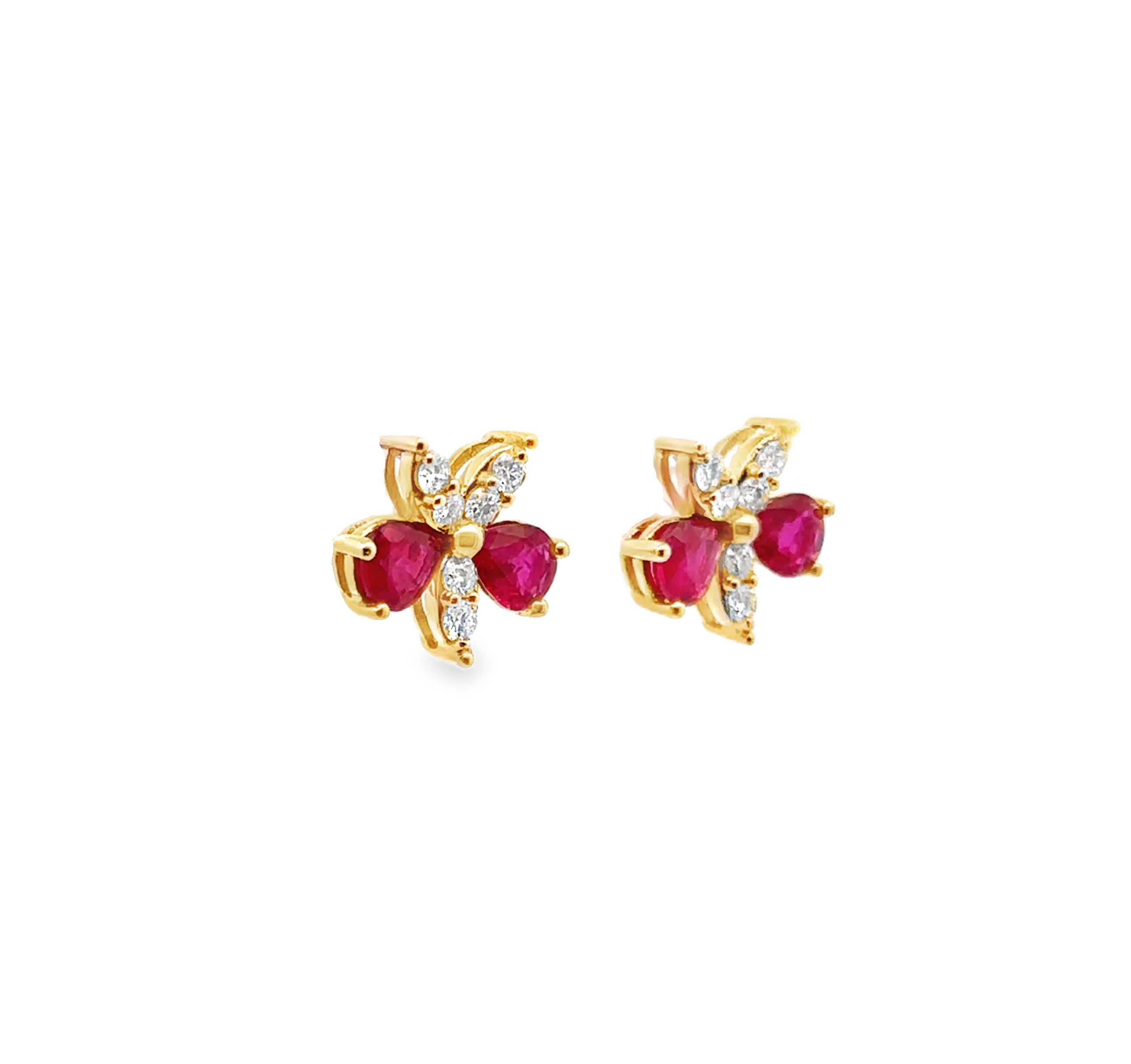 RUBY FLORAL STUDS