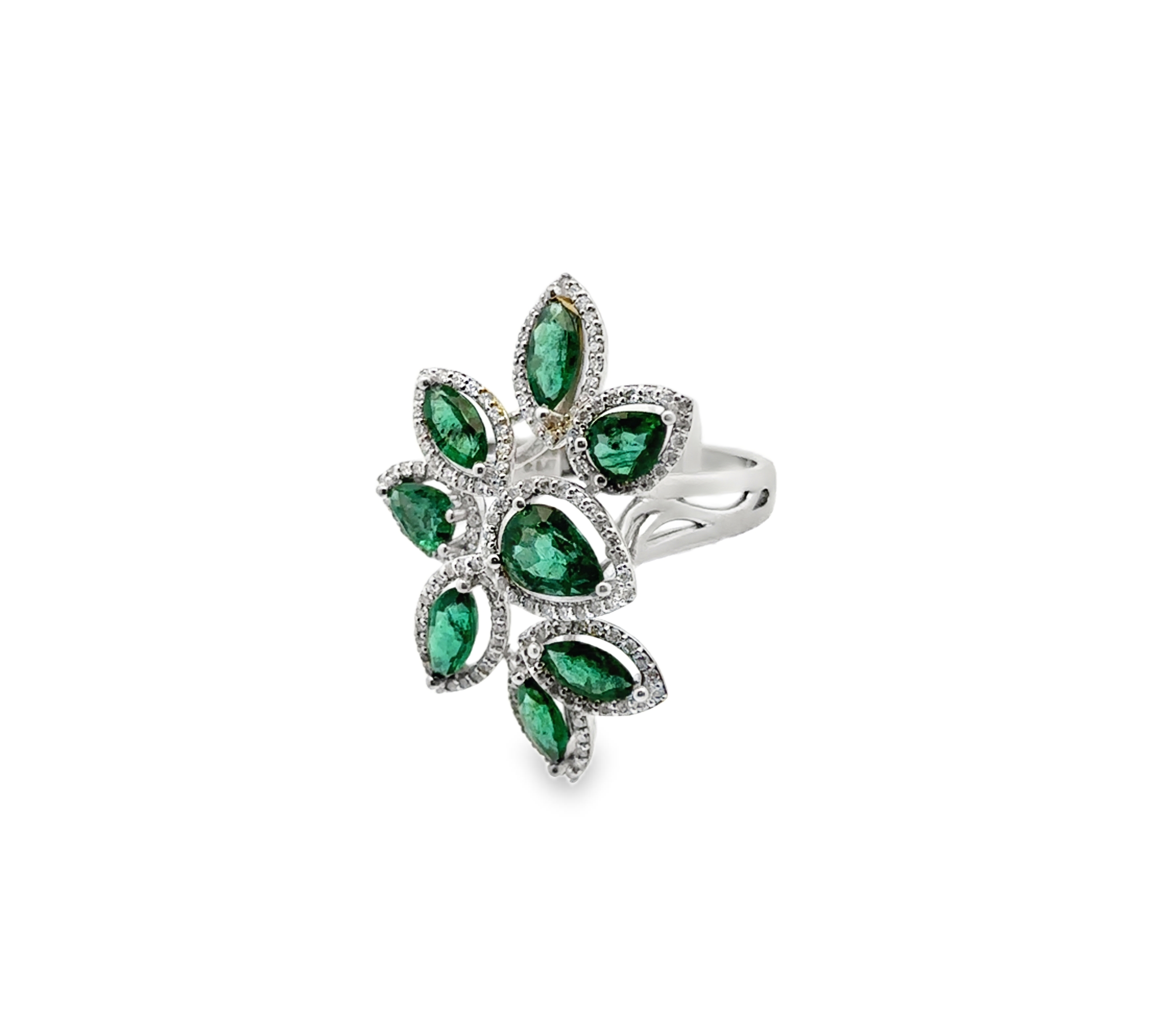 EMERALD LEAVES RING