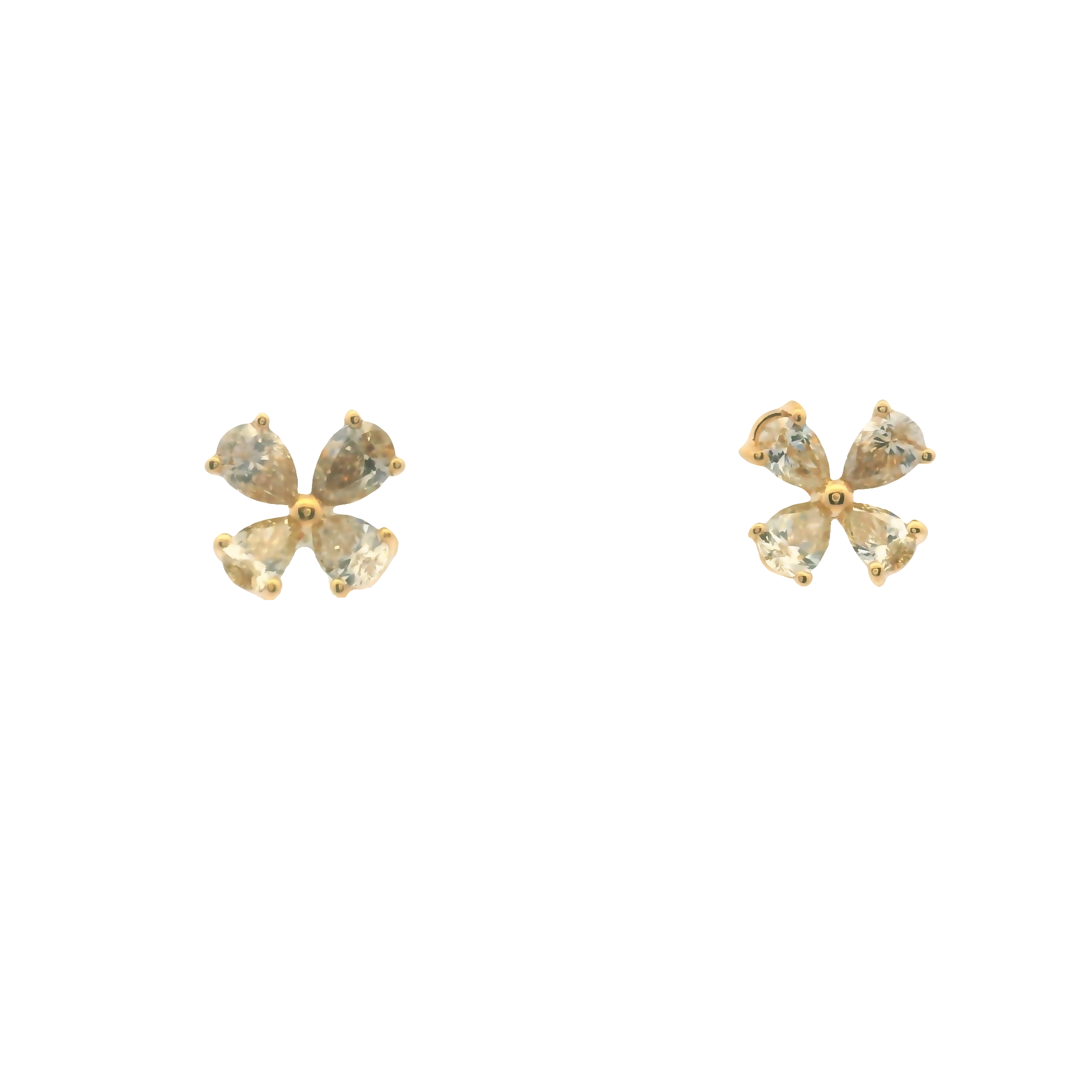 BROWN DIAMOND FLOWER EARRINGS