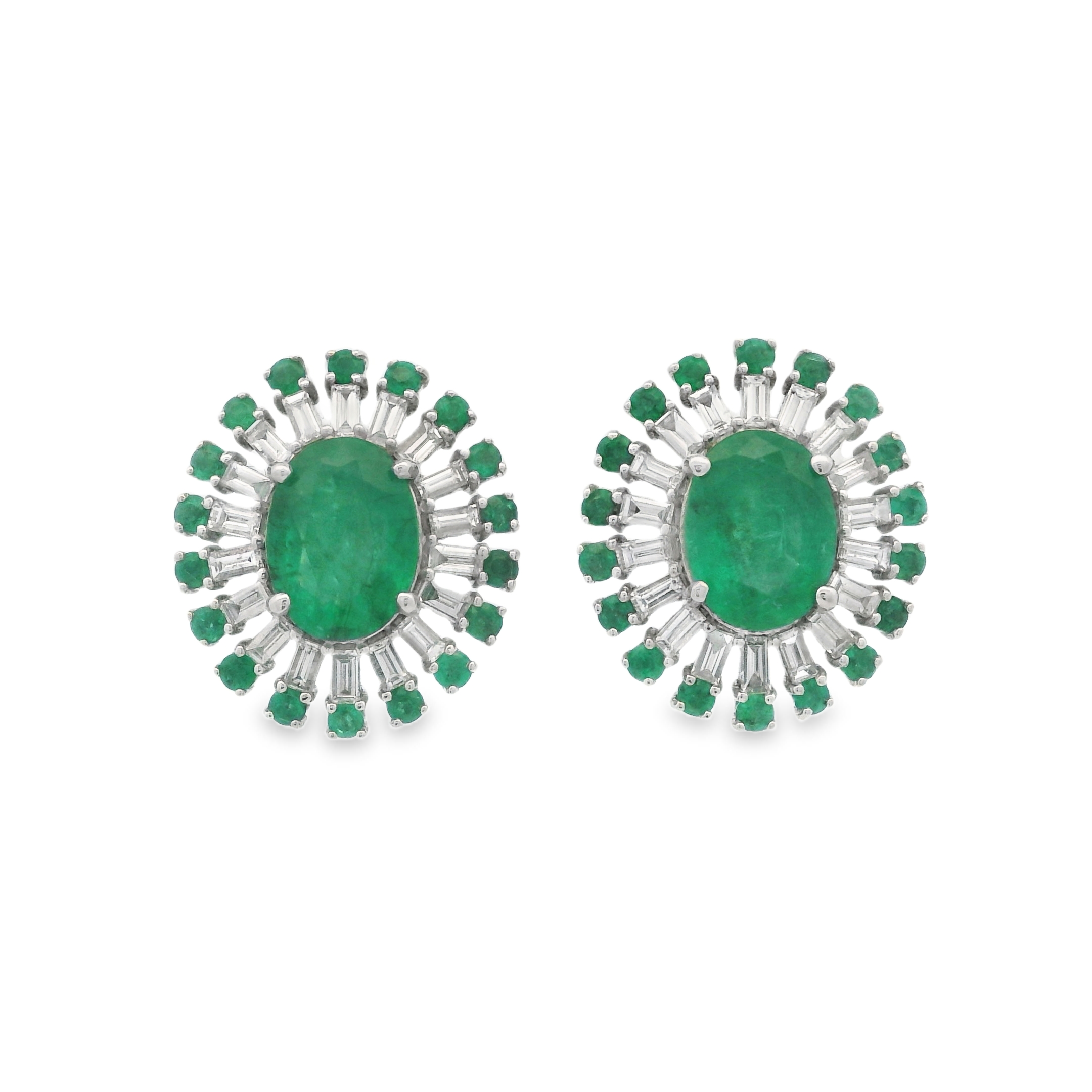 EMERALD OVAL STUDS