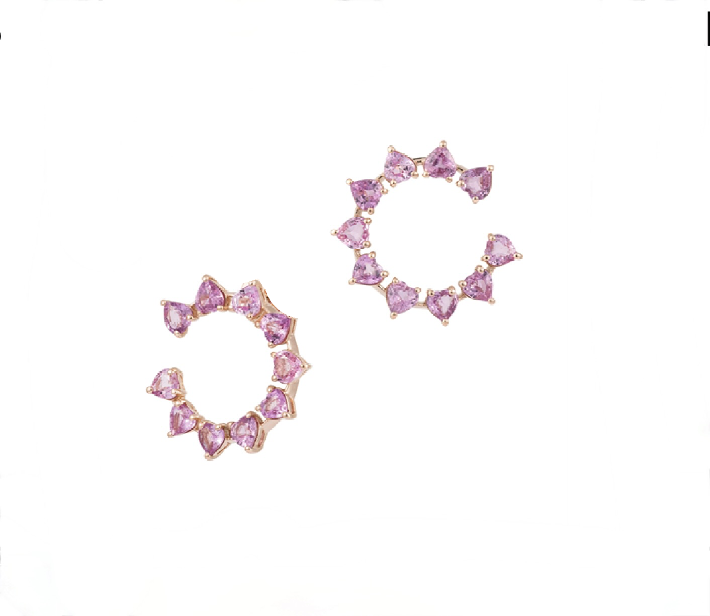 HEART PINK SAPPHIRES RONDELLE EARRINGS