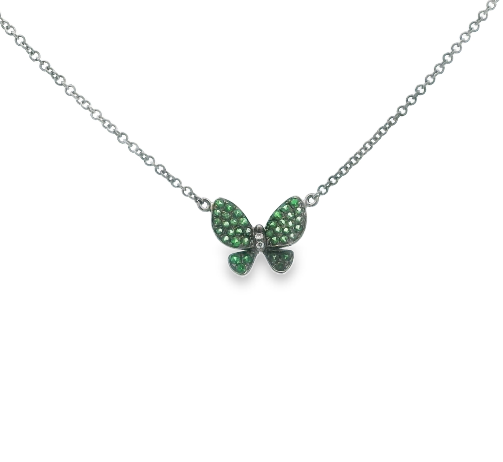 GREEN GARNET BUTTERFLY NECKLACE