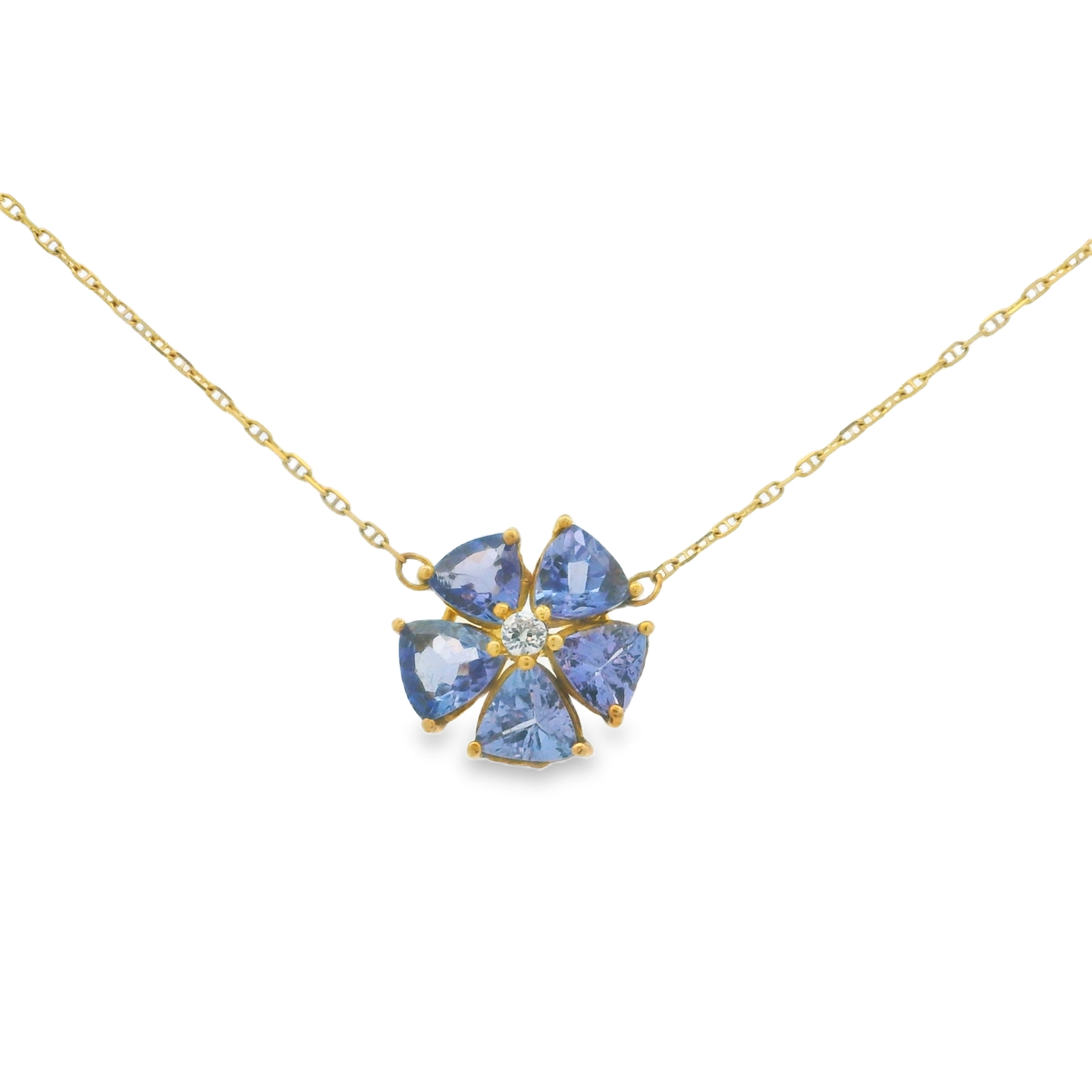 TANZANITE FLOWER PENDANT