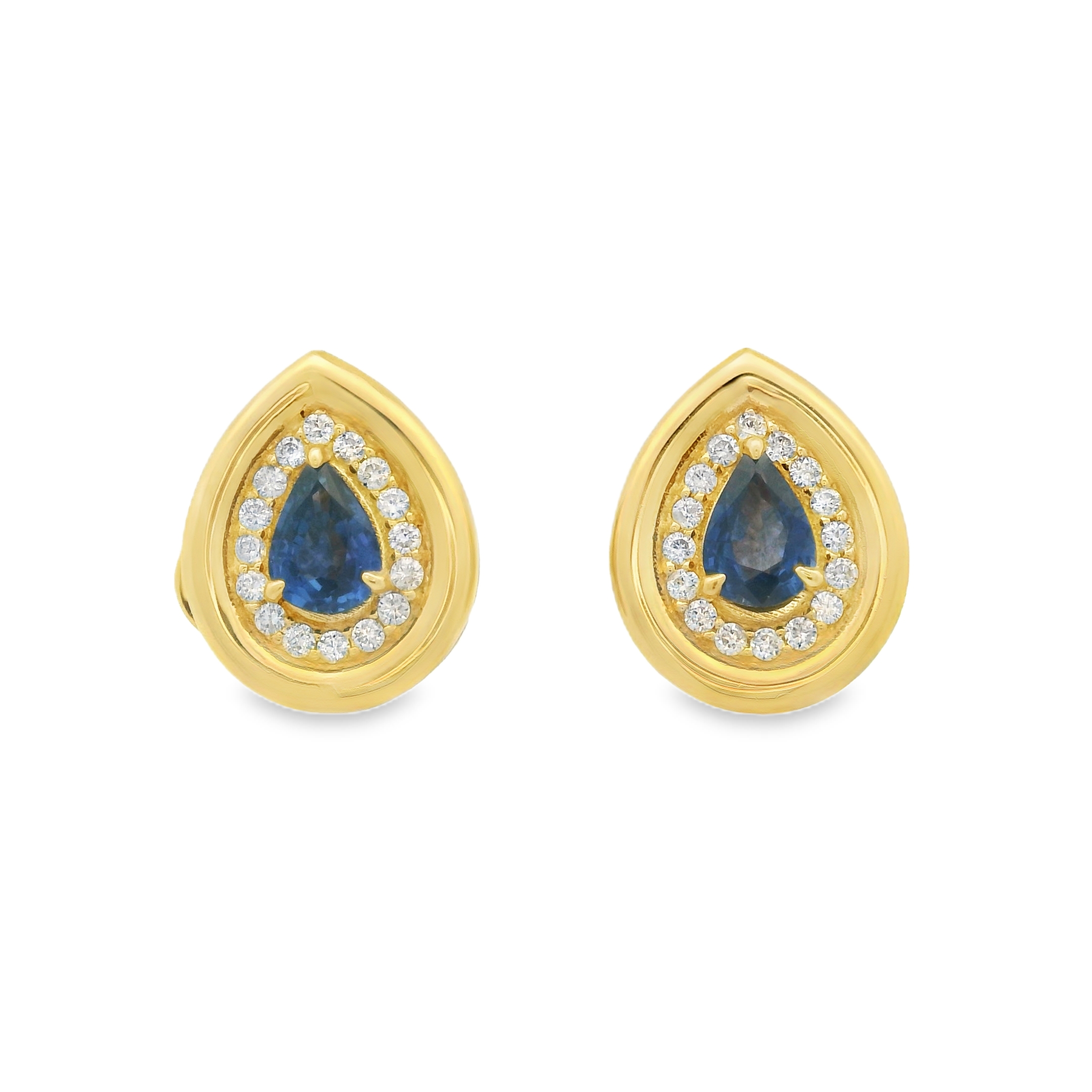 TEAR-DROP SAPPHIRE STUDS