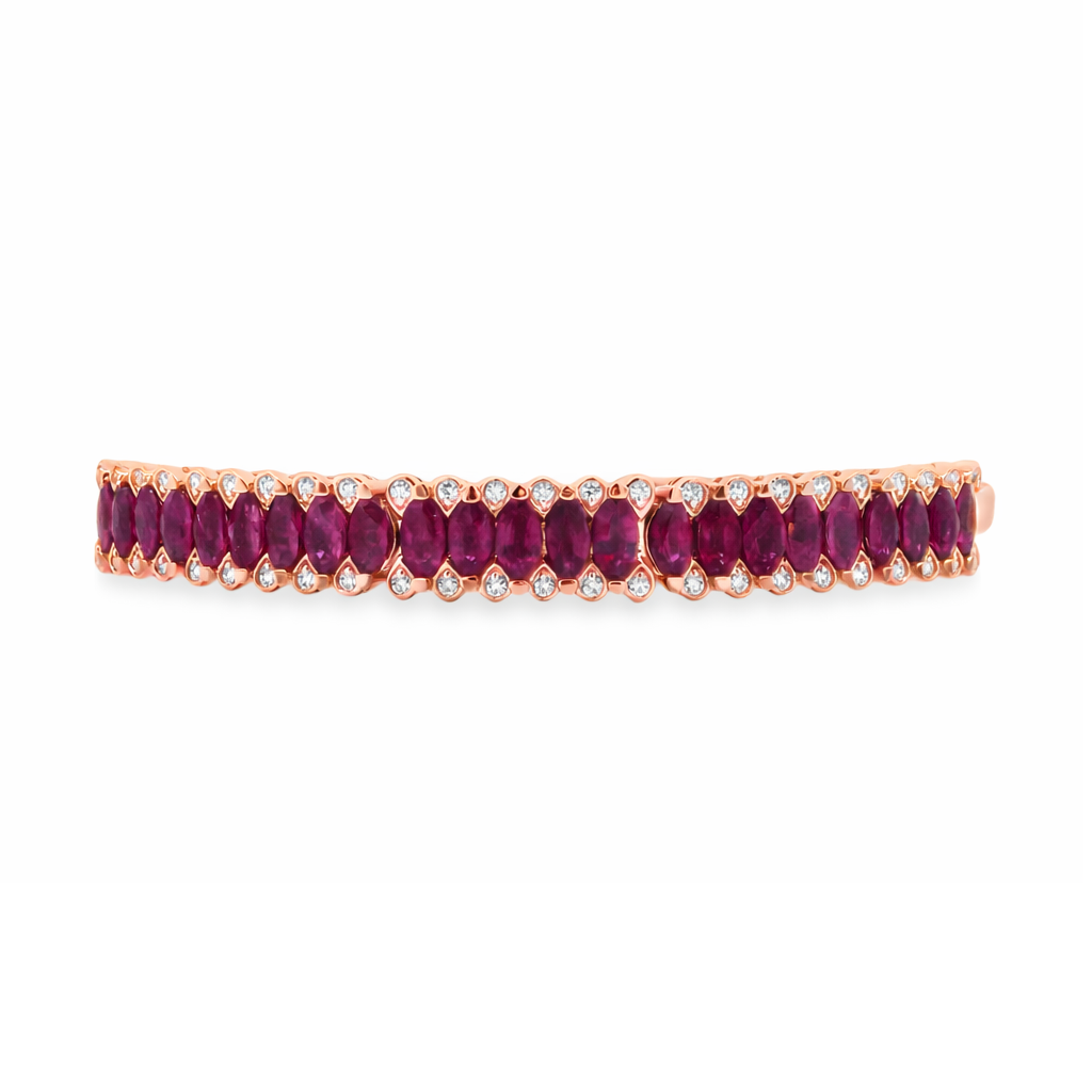 RUBY MARQUISE CUT AND DIAMOND CUFF