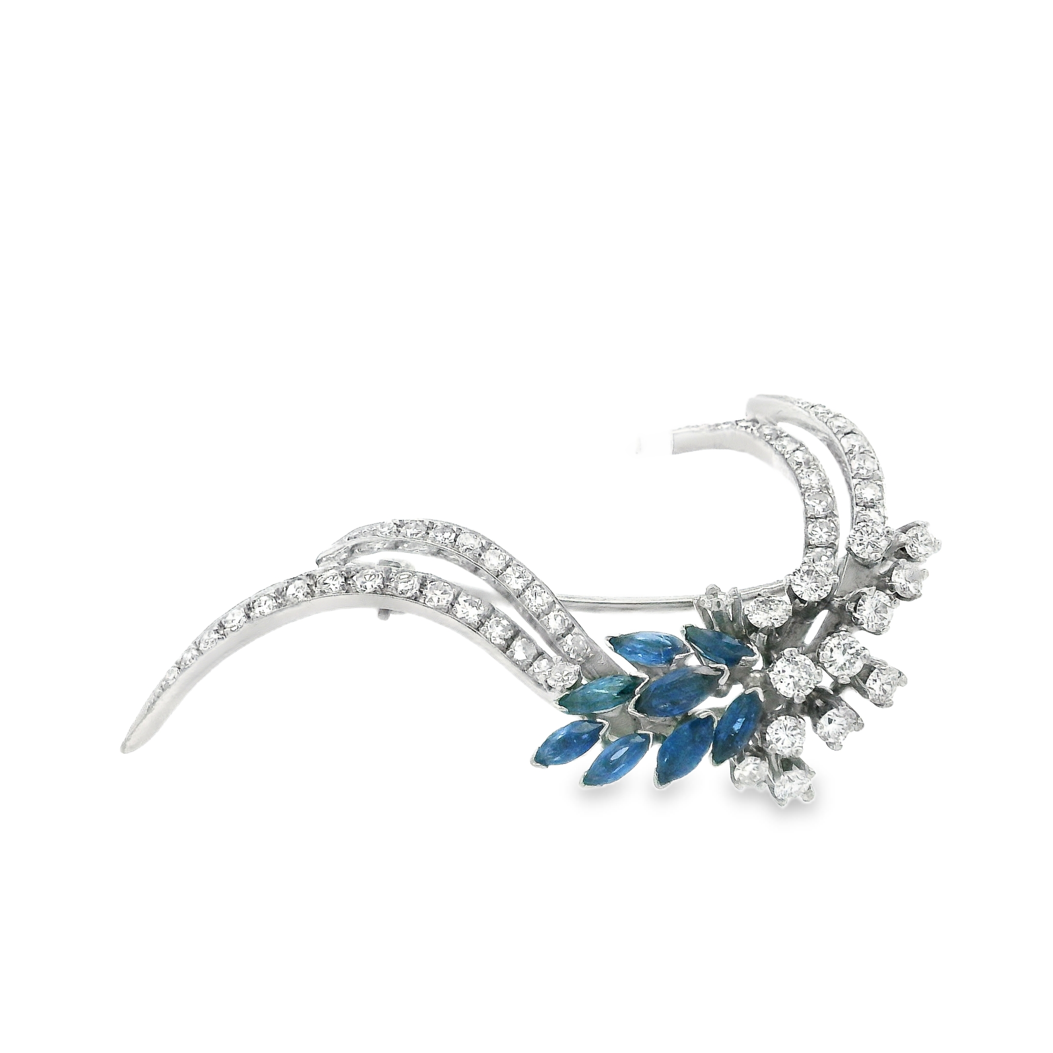 DIAMOND AND SAPPHIRE VINTAGE BROCHE
