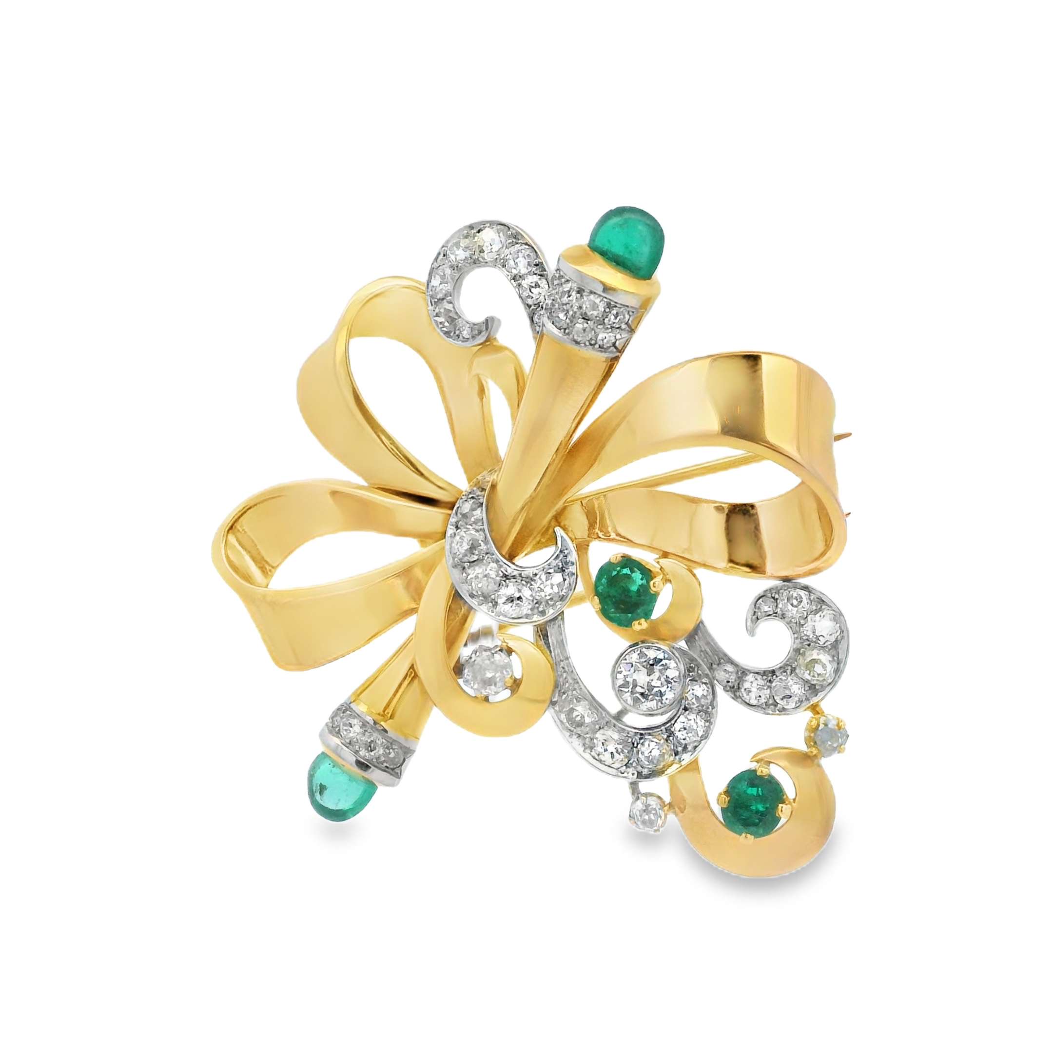 GOLDEN EMERALD STATE BROCHE
