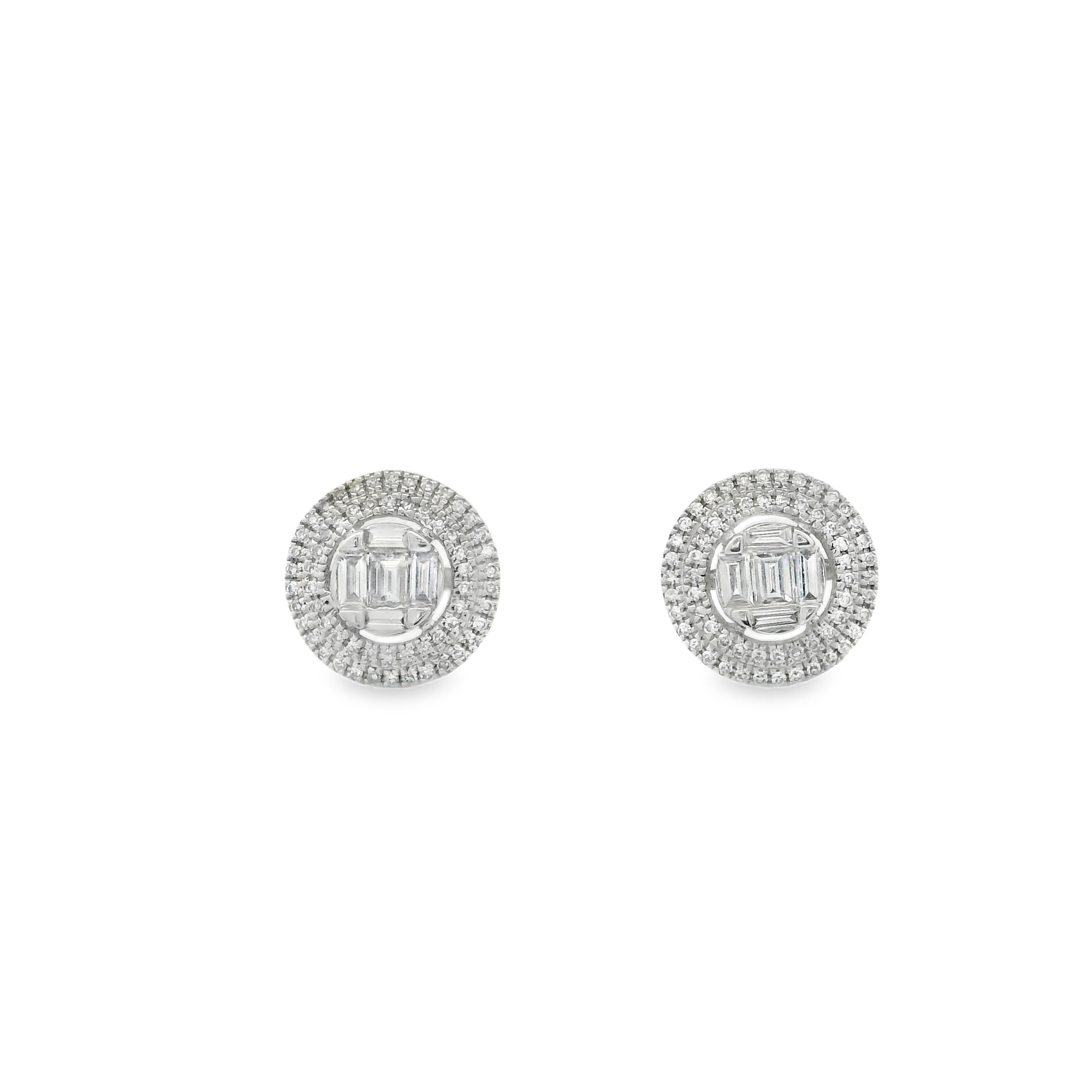 BAGUETTE HALO STUDS