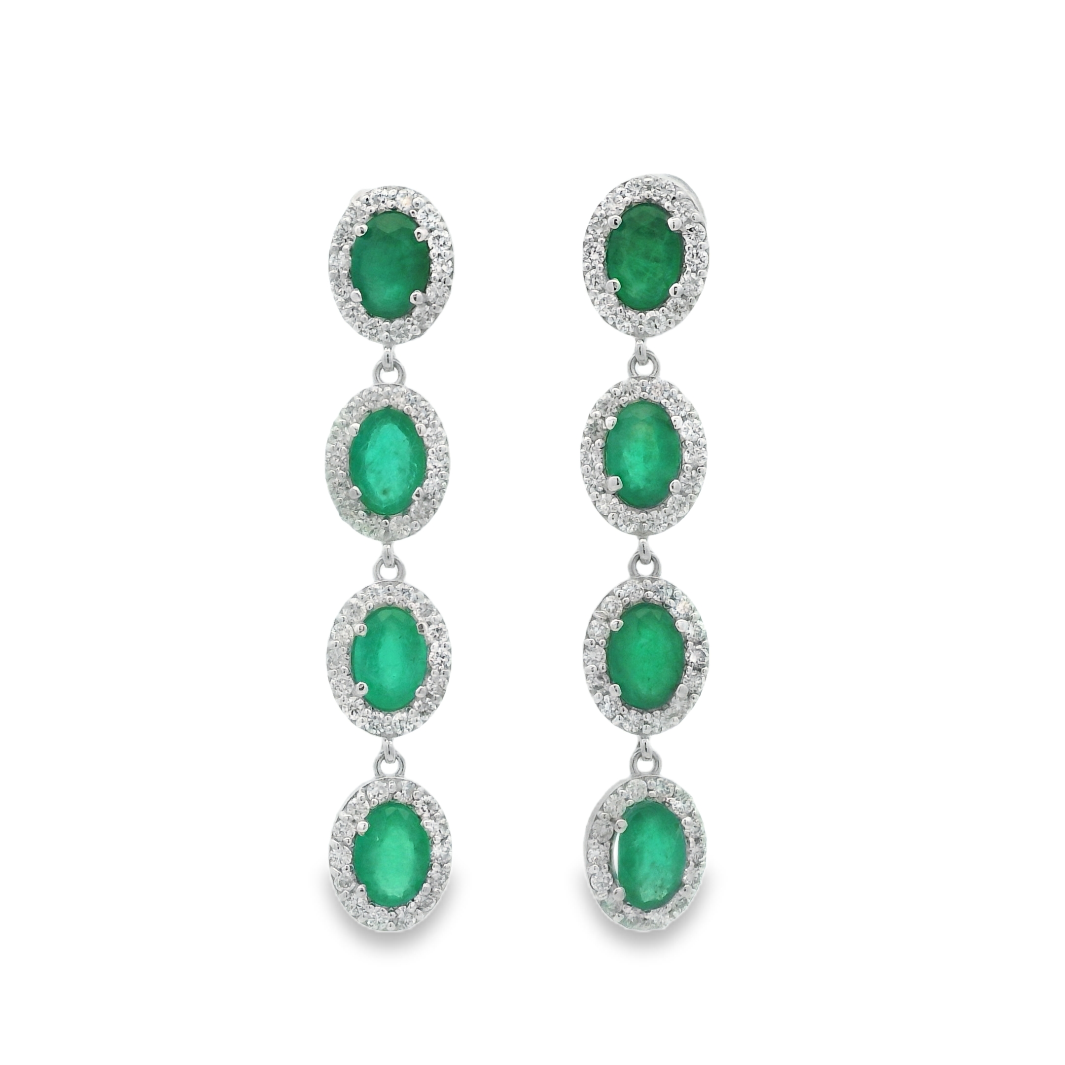 EMERAL OVAL DANGLE EARRINGS