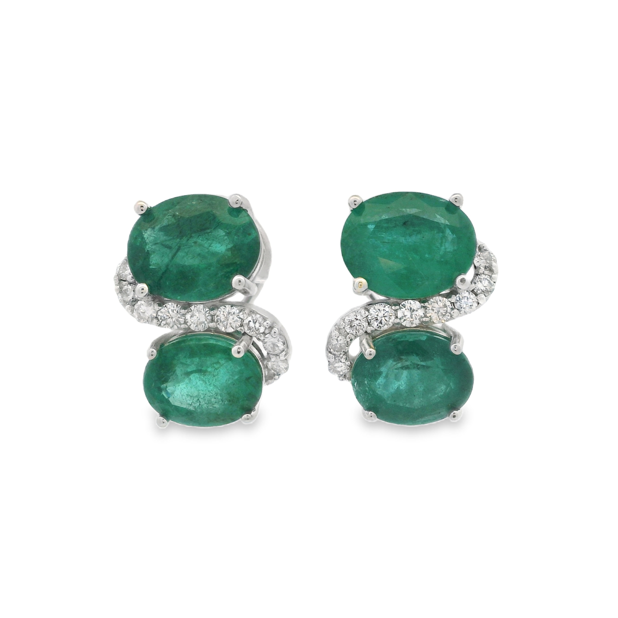 DOUBLE-EMERLAD EARRINGS