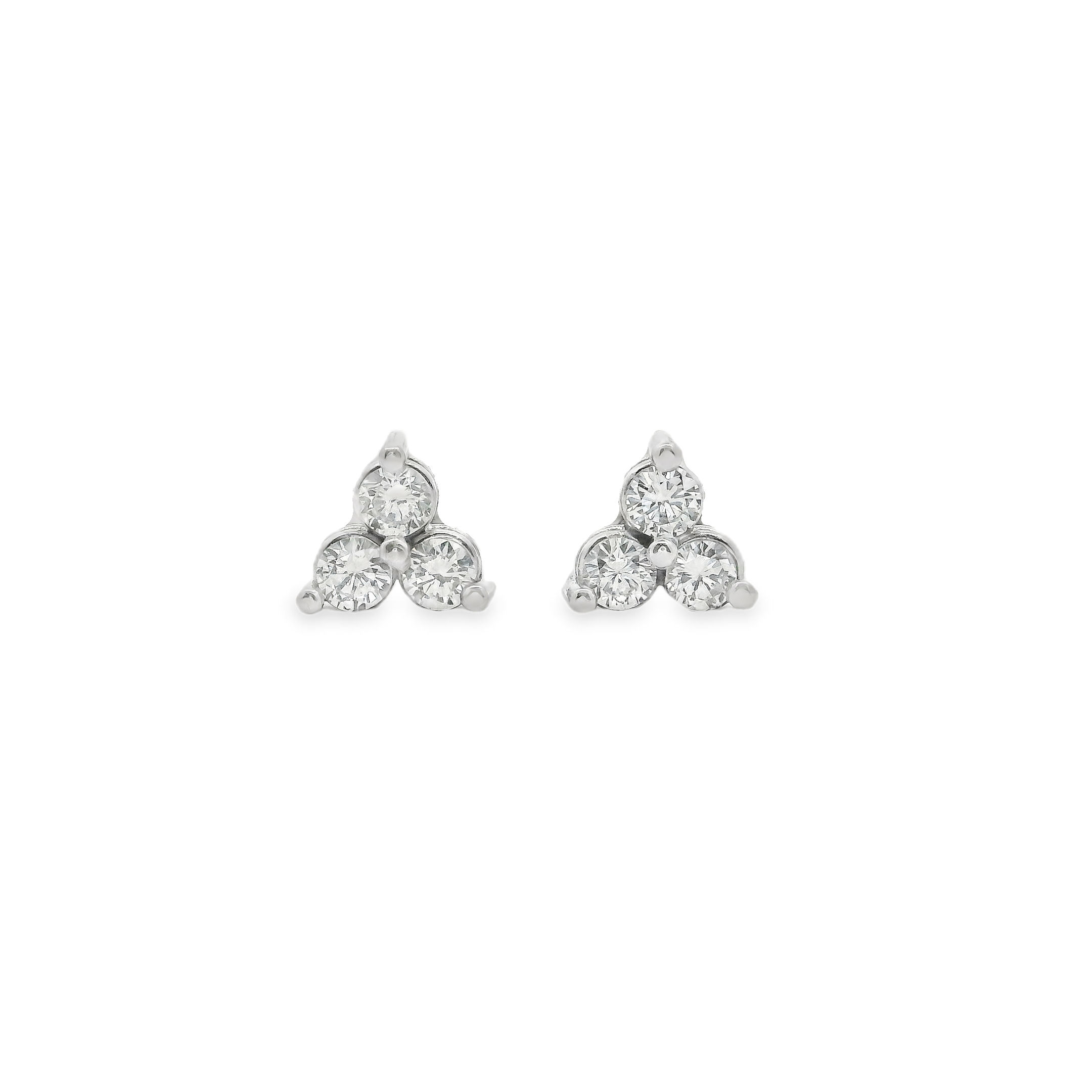 THREE-STONE DIAMOND STUDS