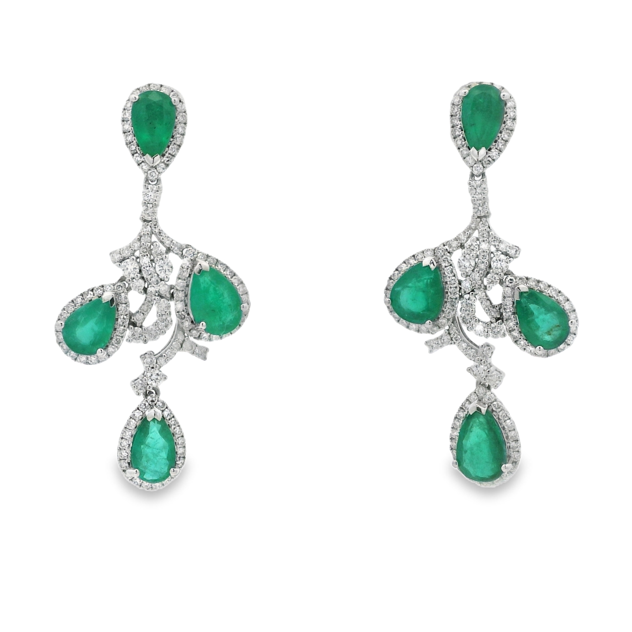 TEAR-DROP EMERALD DANGLES