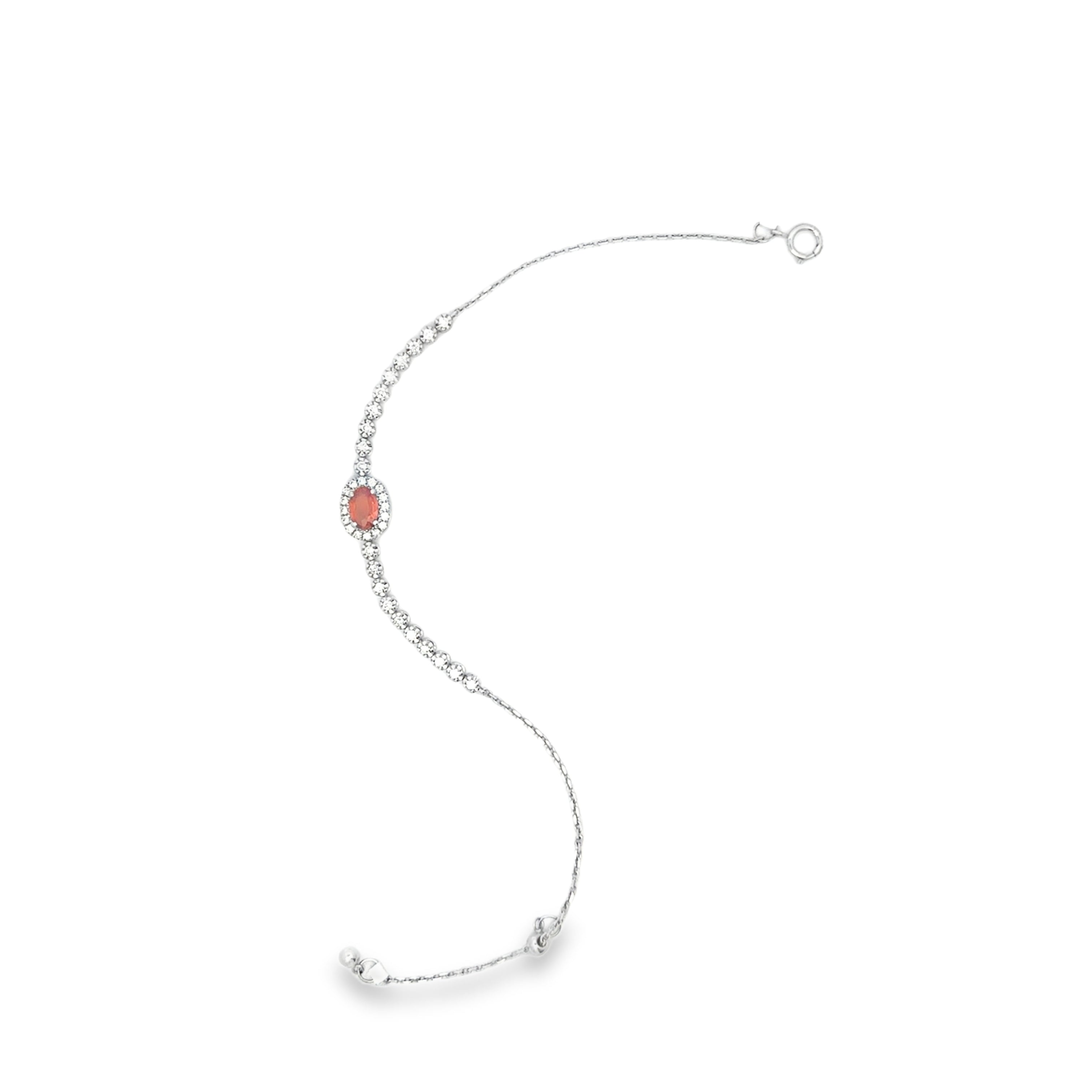 OVAL ORANGE SAPPHIRE ADJUSTABLE BRACELET