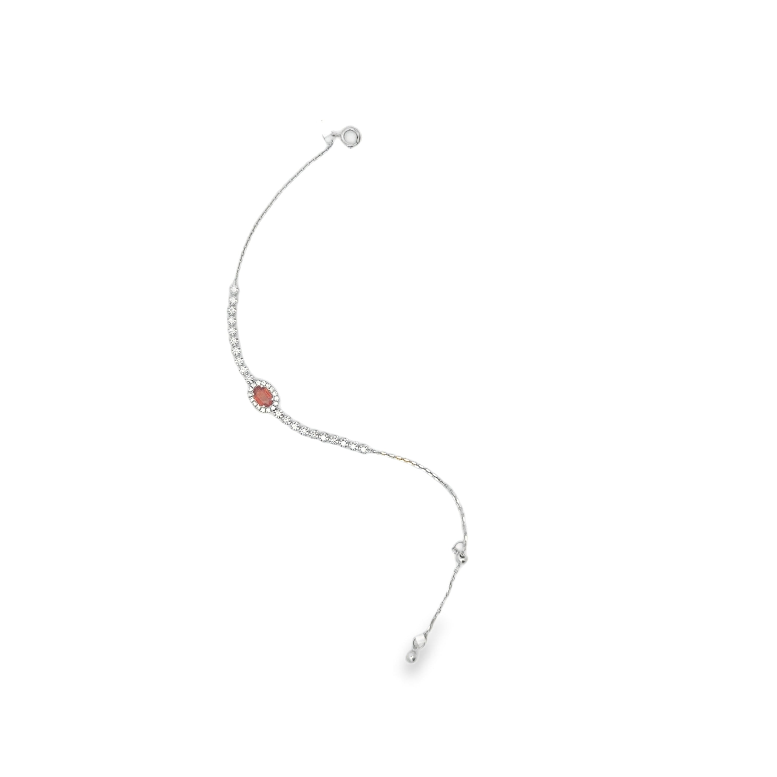 OVAL ORANGE SAPPHIRE ADJUSTABLE BRACELET