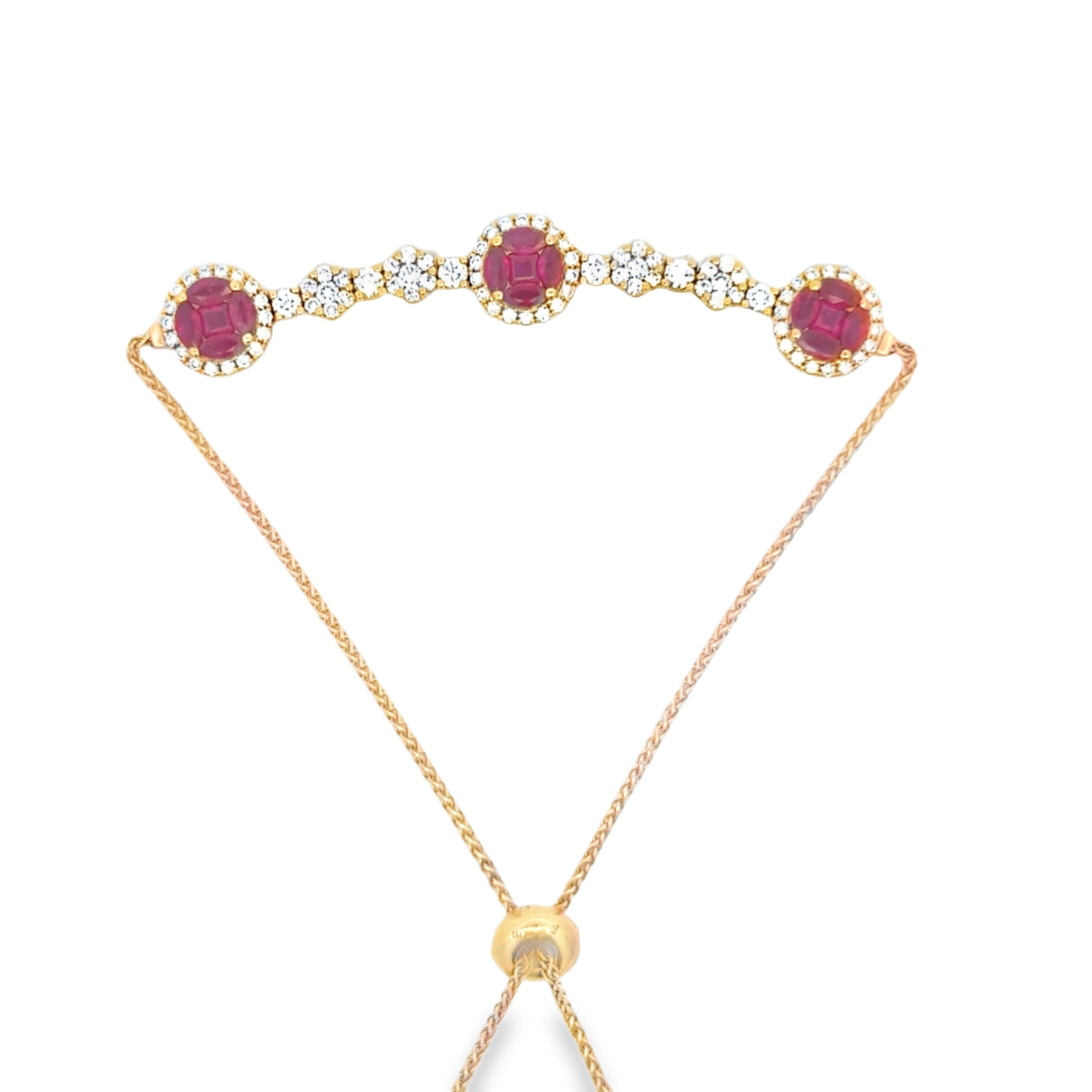 ROSE GOLD RUBY DIAMOND ROUND BRACELET