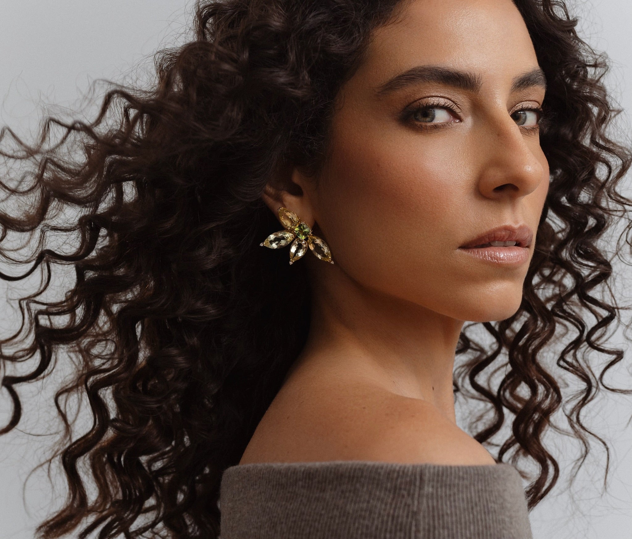 CITRINE FLOWER EARRINGS