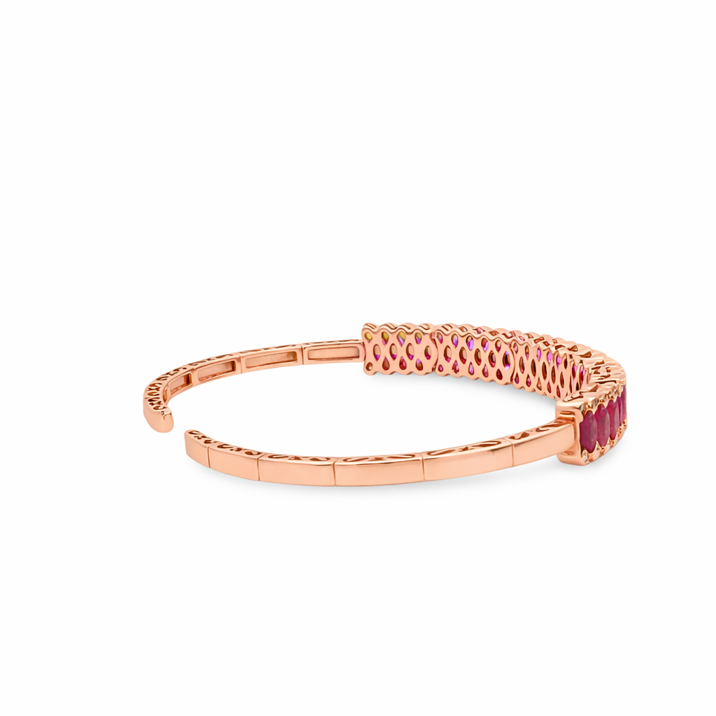 RUBY MARQUISE CUT AND DIAMOND CUFF