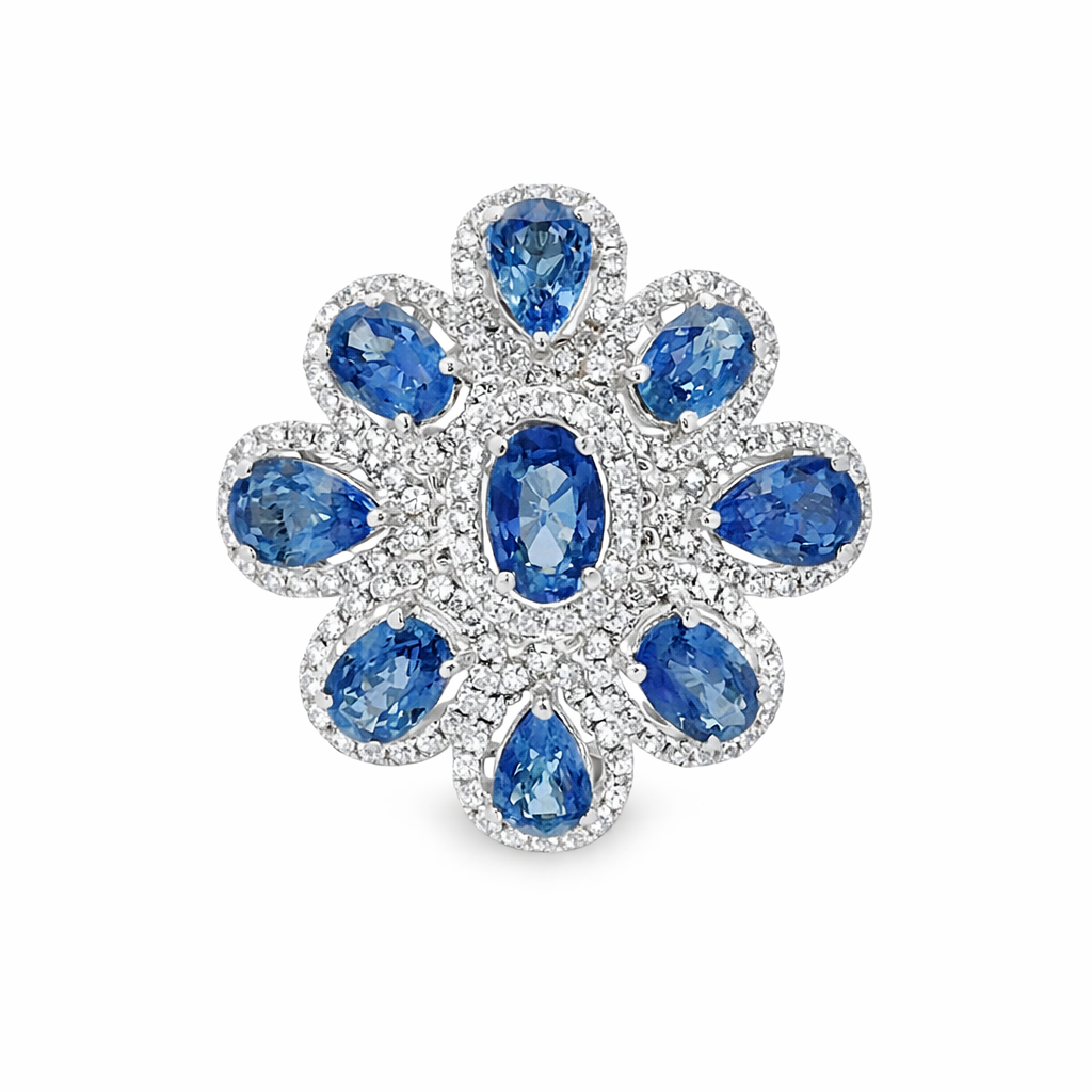 SAPPHIRE FLORAL RING