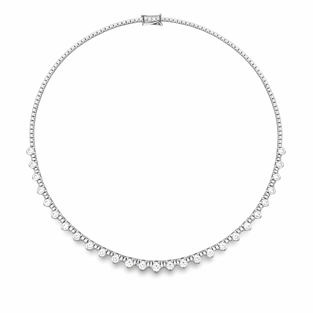 ROUNDED DIAMOND TENNIS NECKLACE
