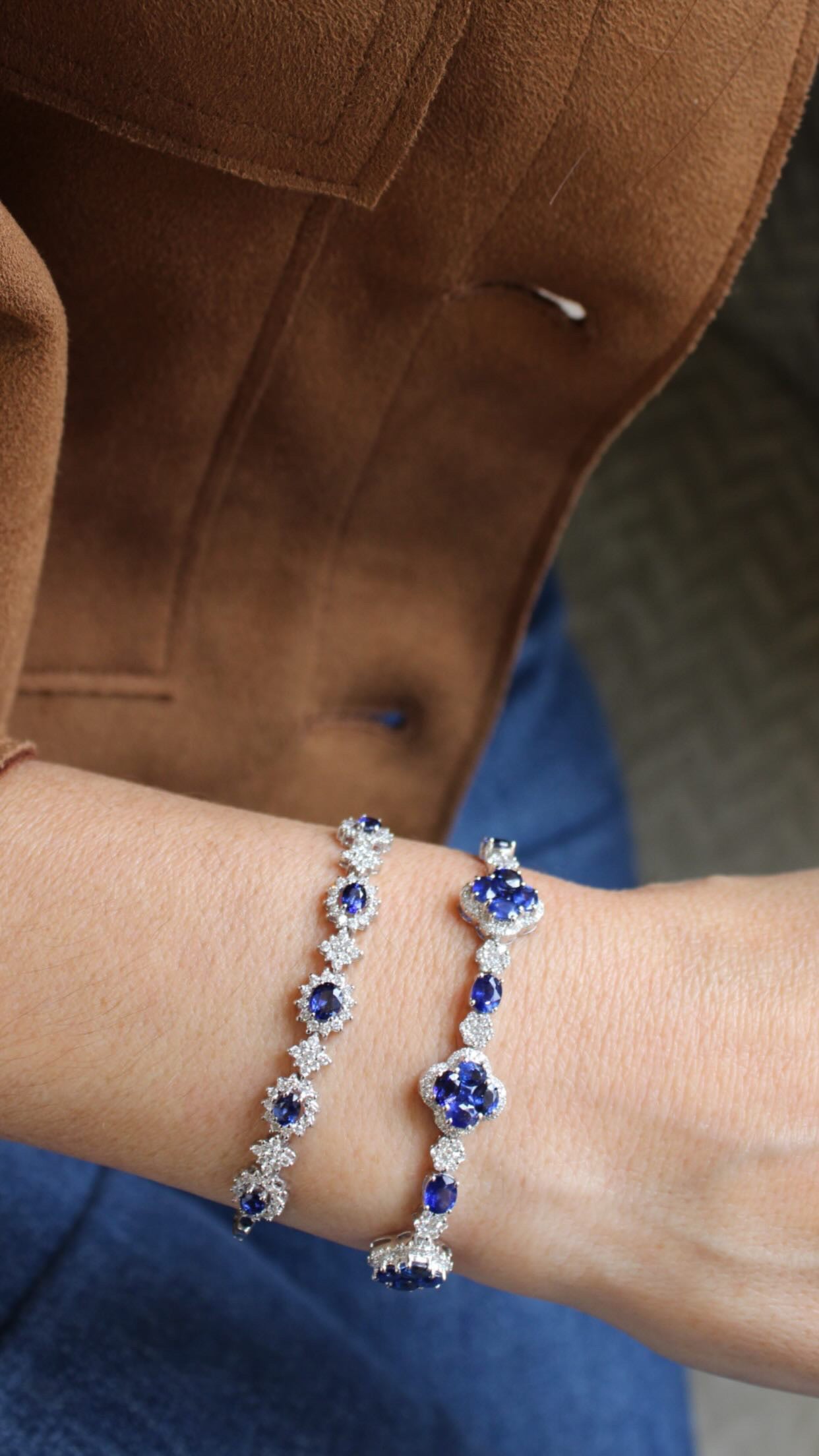 ADJUSTABLE SAPPHIRE BLOOM BRACELET