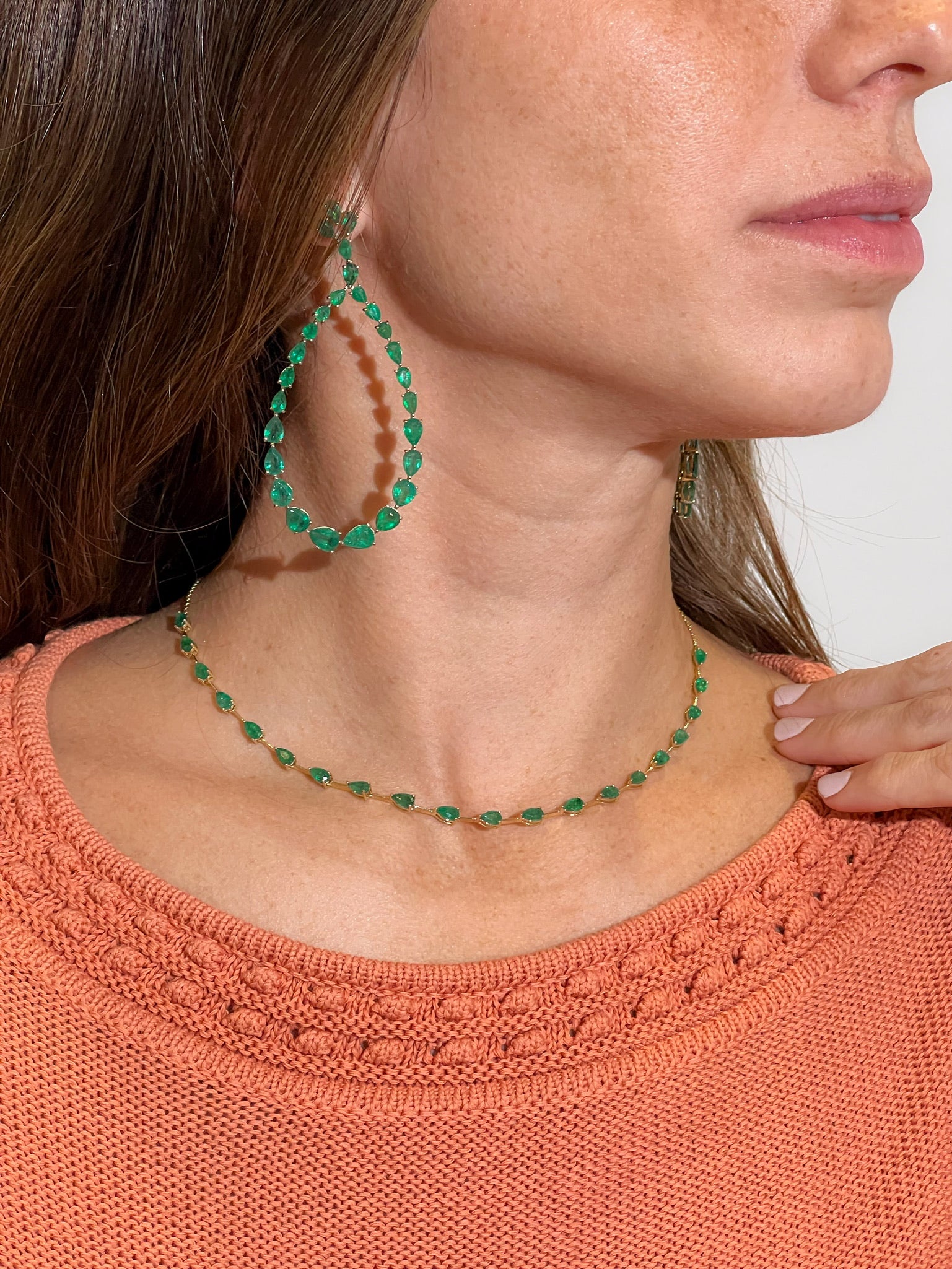 EXTRA LARGE EMERALD DROP DANGLE