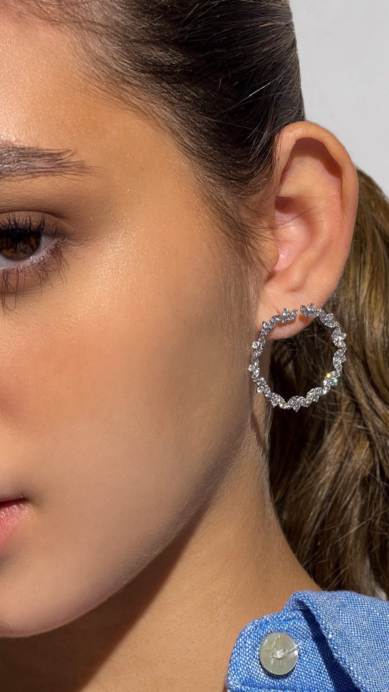 RONDELLE LEAFY DIAMOND EARRINGS