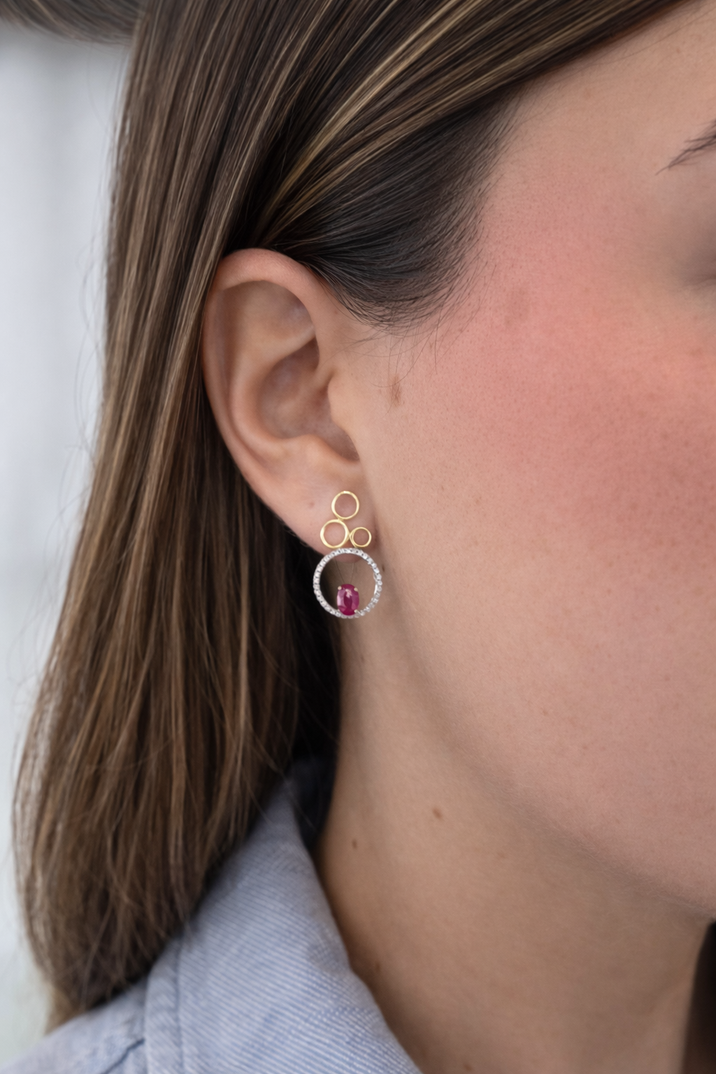 RUBY ORBIT EARRINGS