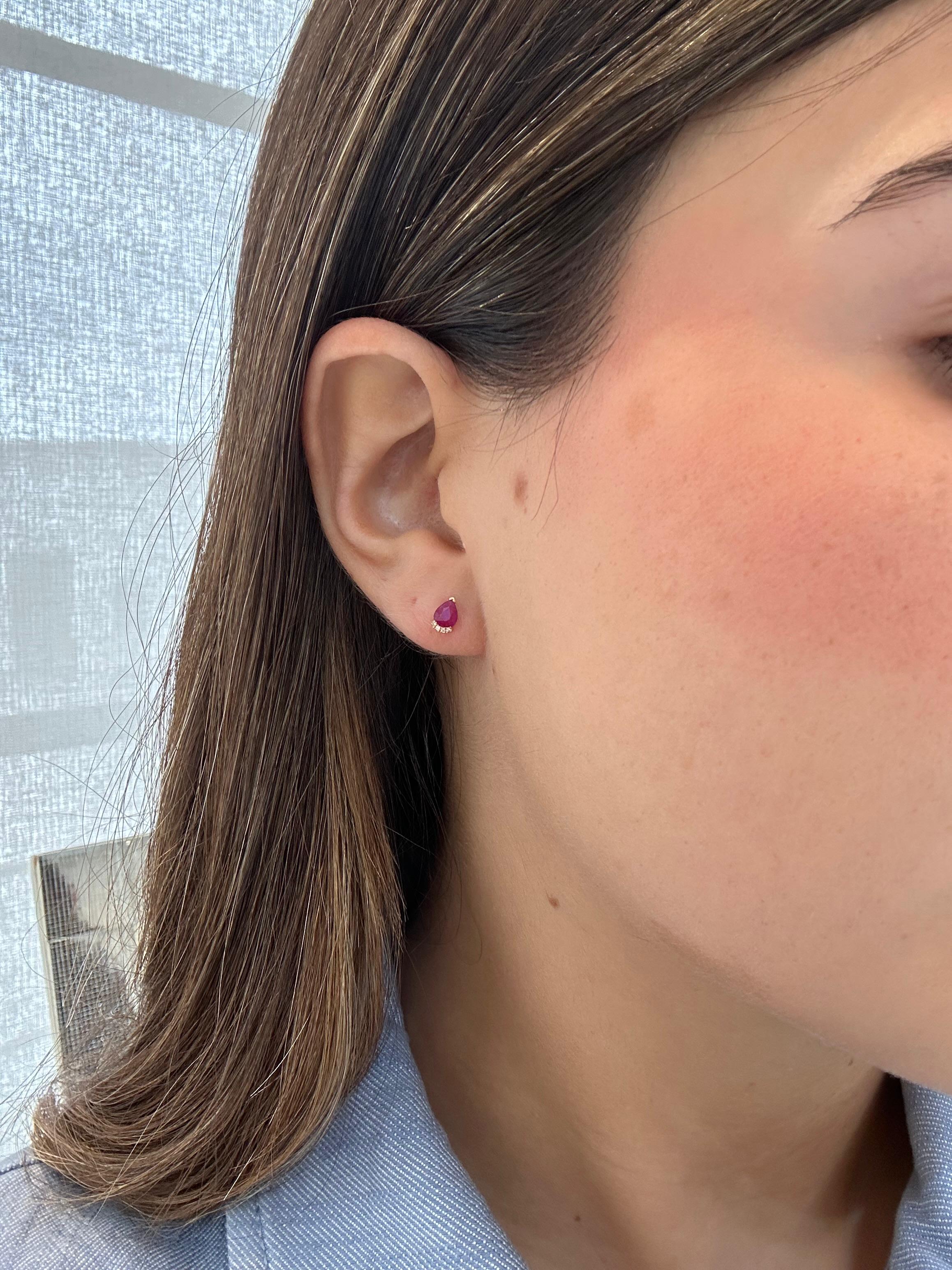 RUBY TEAR-DROP STUDS