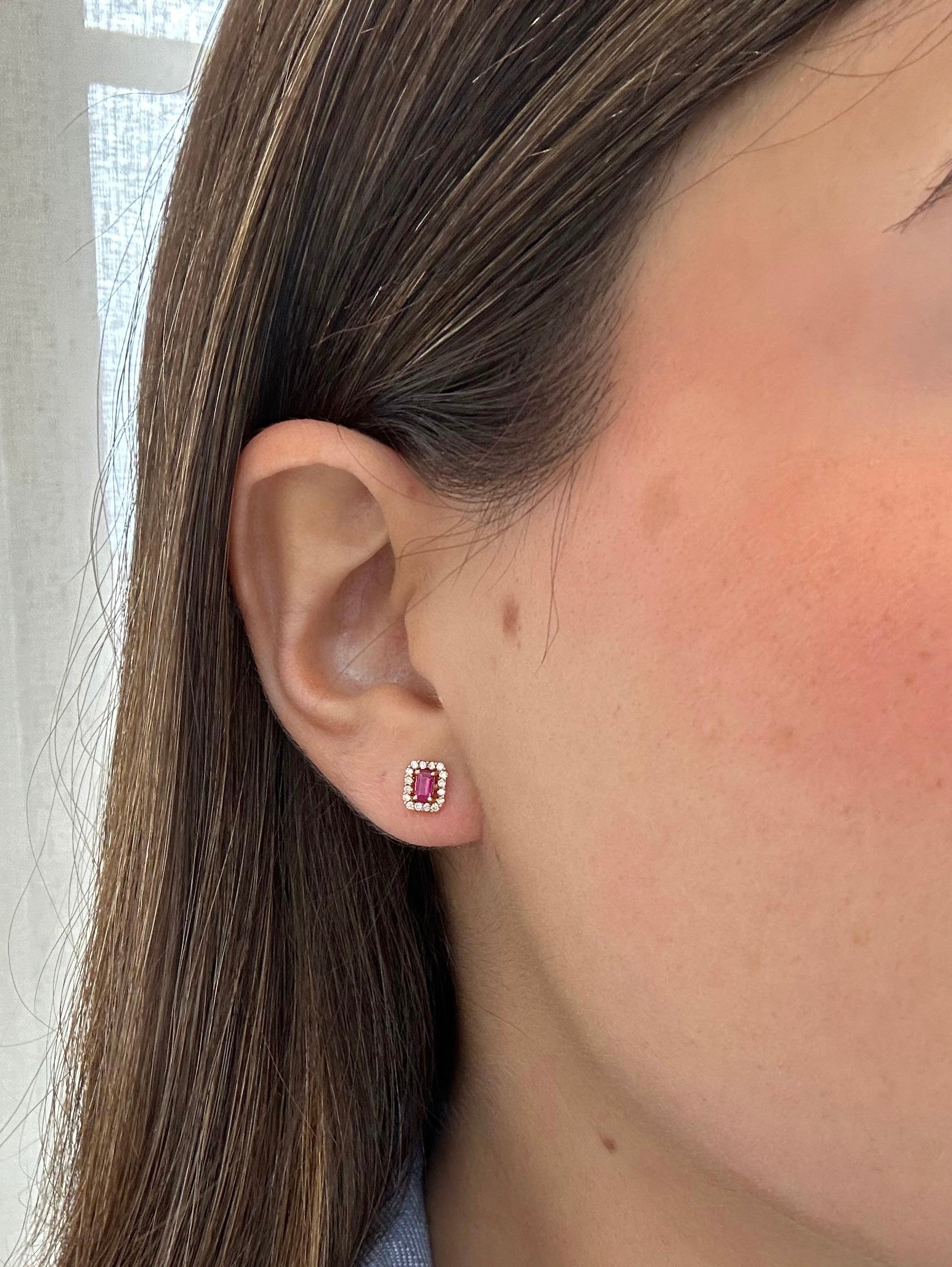 RUBY SQUARED STUDS