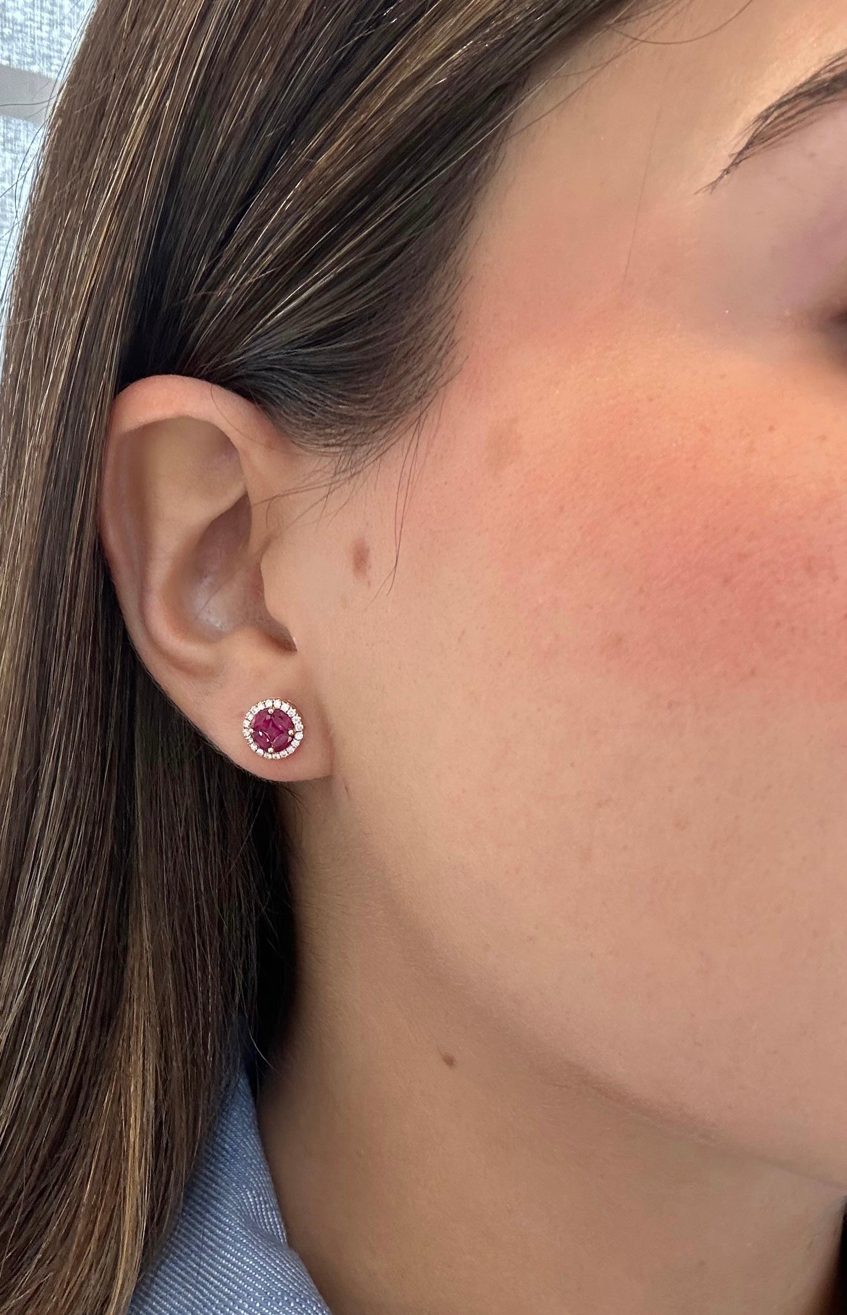 RUBY SMALL CLUSTER STUDS