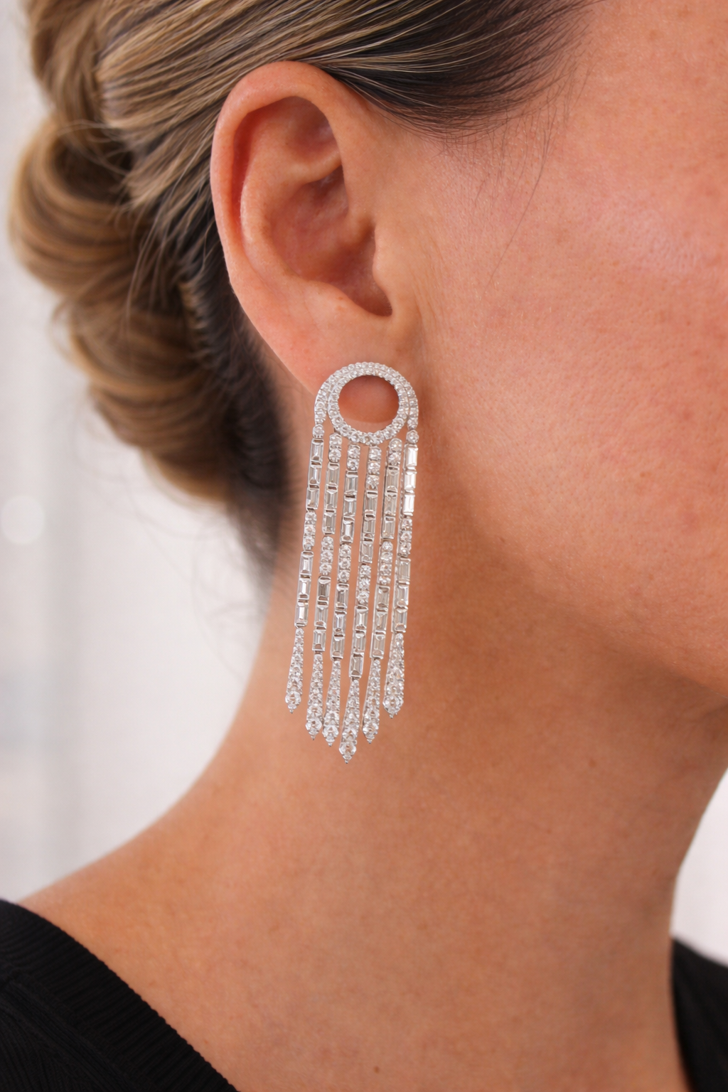 DECO CASCADE DIAMOND EARRINGS