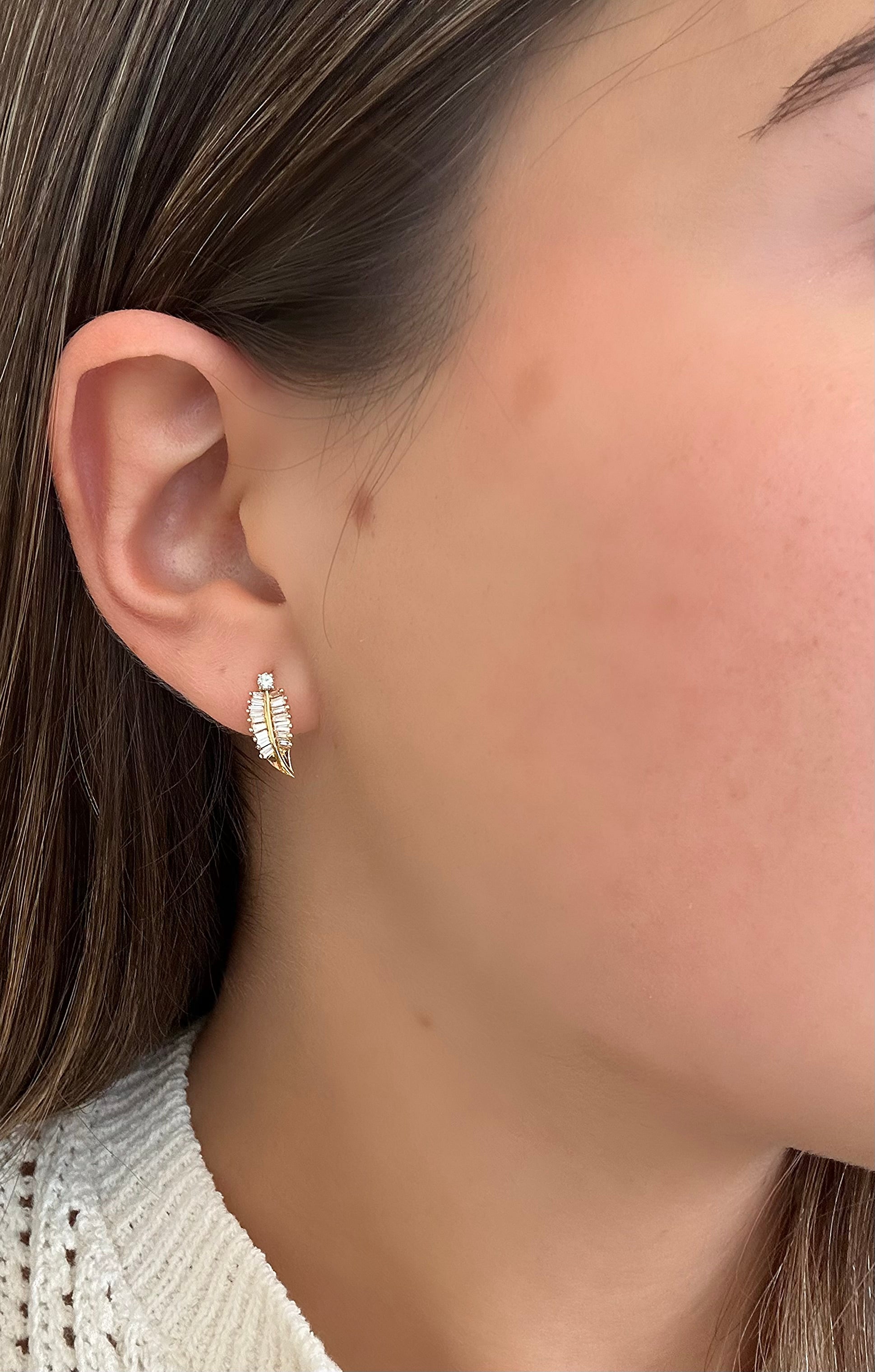 LEAF DIAMOND EARRINGS