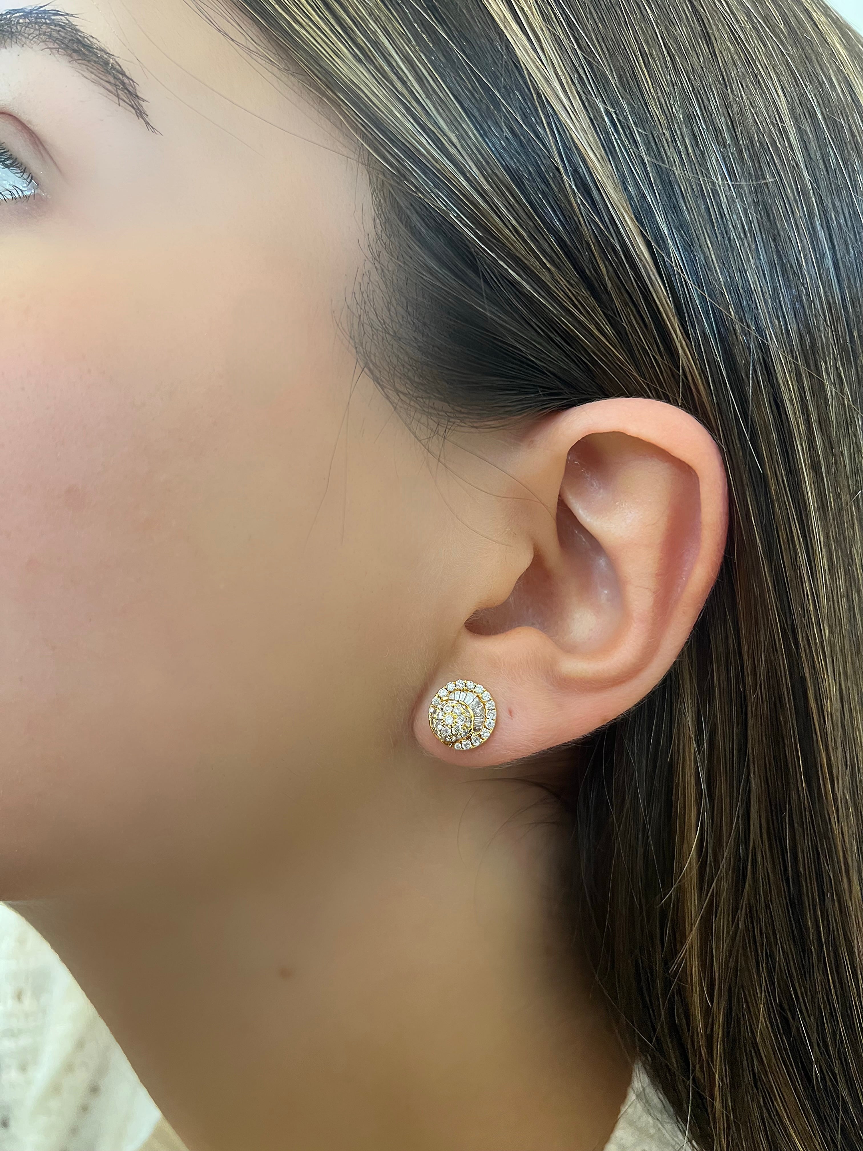 SUN-STYLE BALL BAGUETTE STUDS