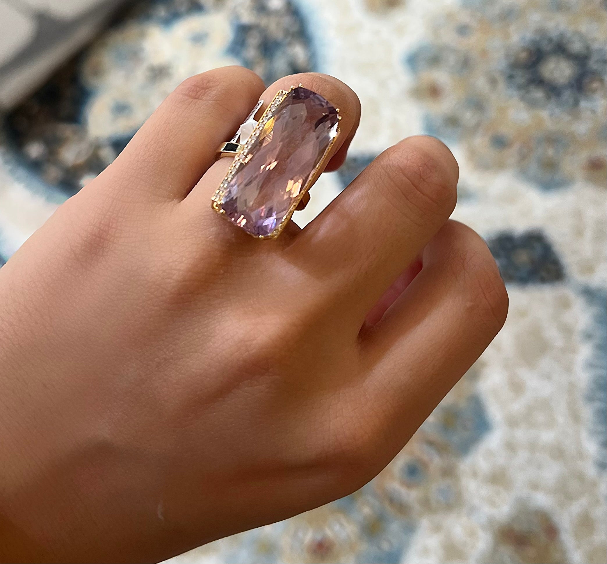 LAVENDER SKYLINE COCKTAIL RING