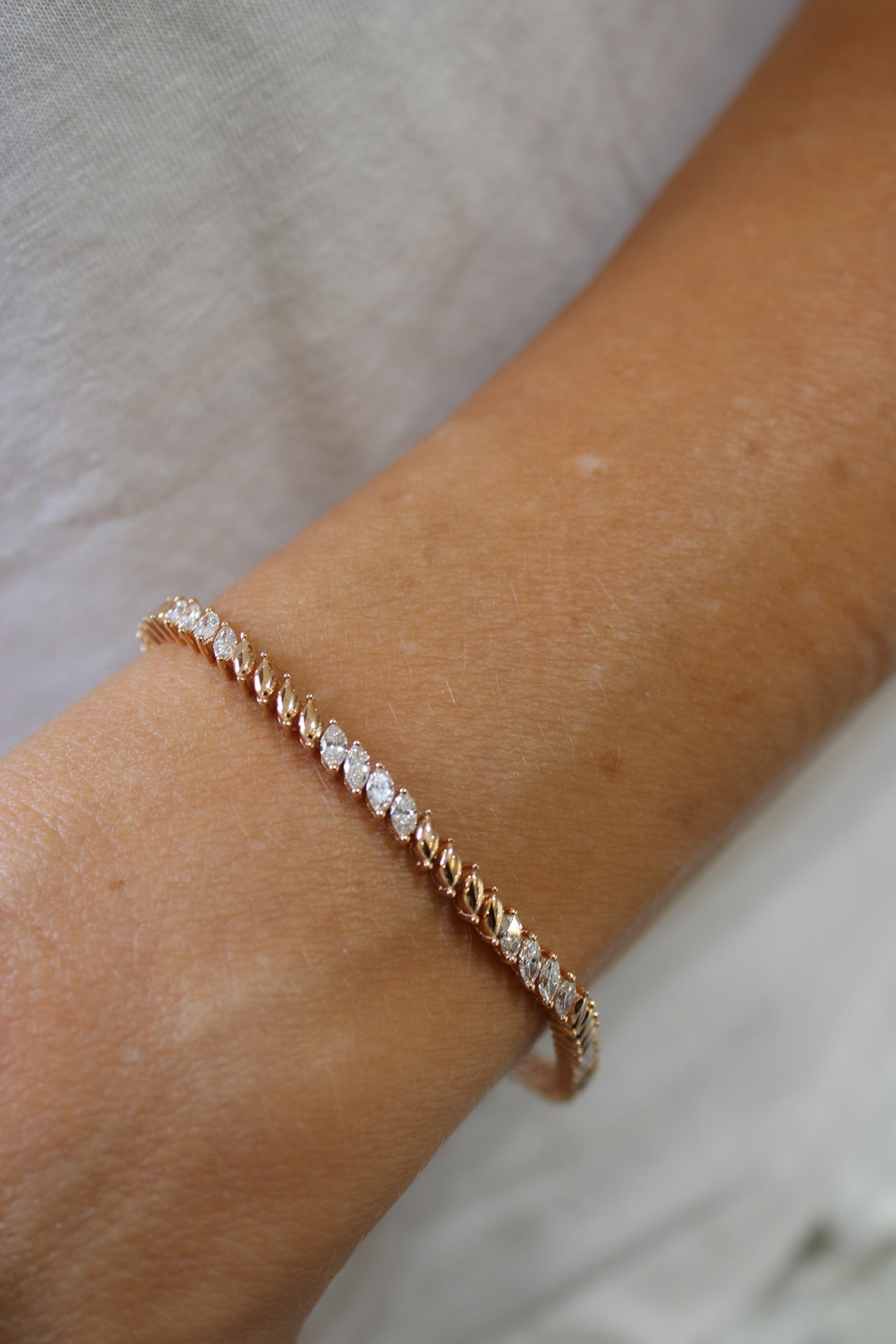 ROSE MARQUISE DIAMOND TENNISE BRACELET