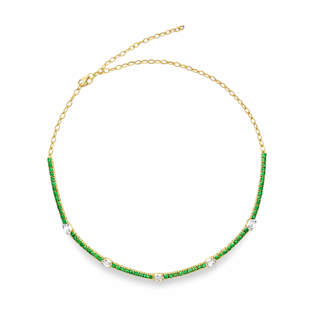 EMERALD AND SAPPHIRE CHOKER