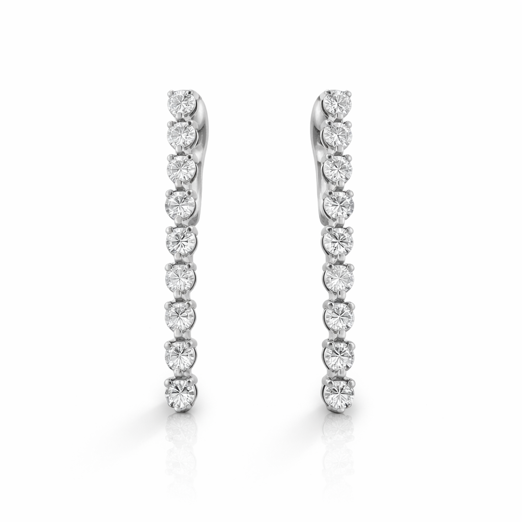 LINE DIAMOND DANGLE EARRINGS