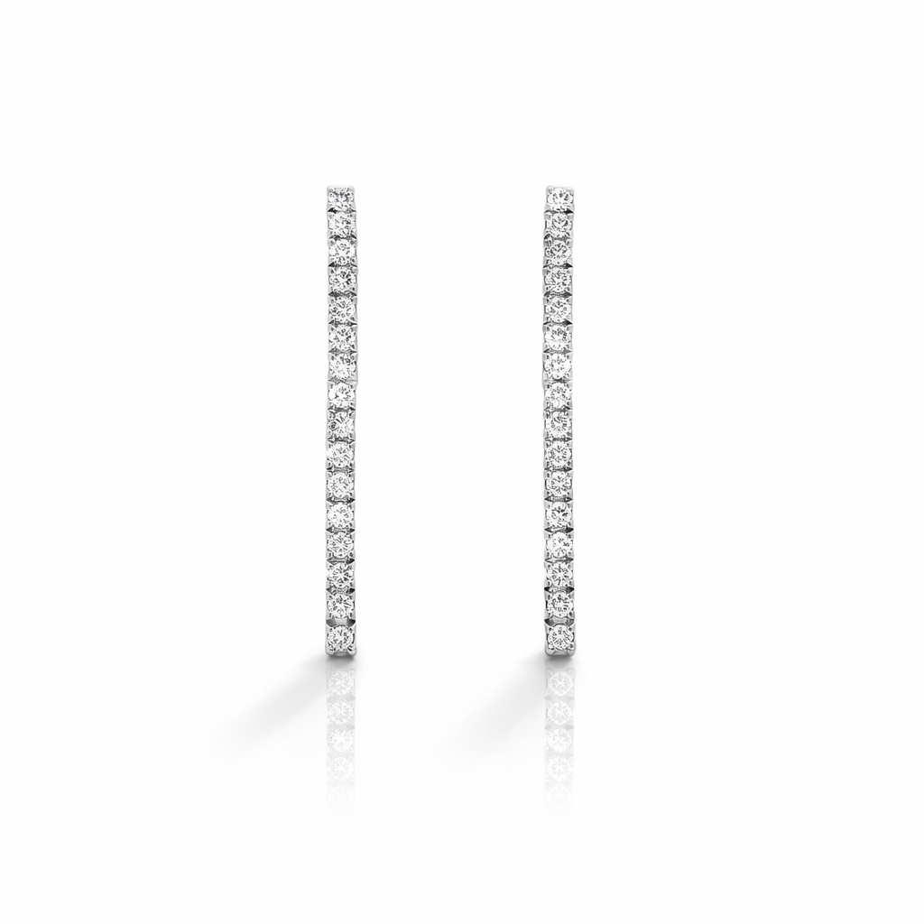 LINE DIAMOND DANGLE EARRINGS