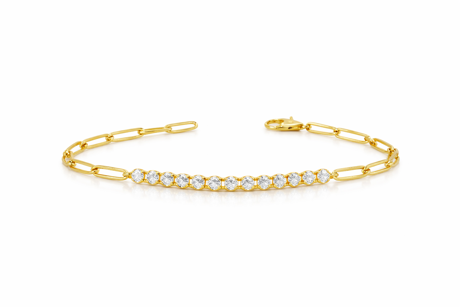 PAPAER CLIP DIAMOND TENNIS BRACELET