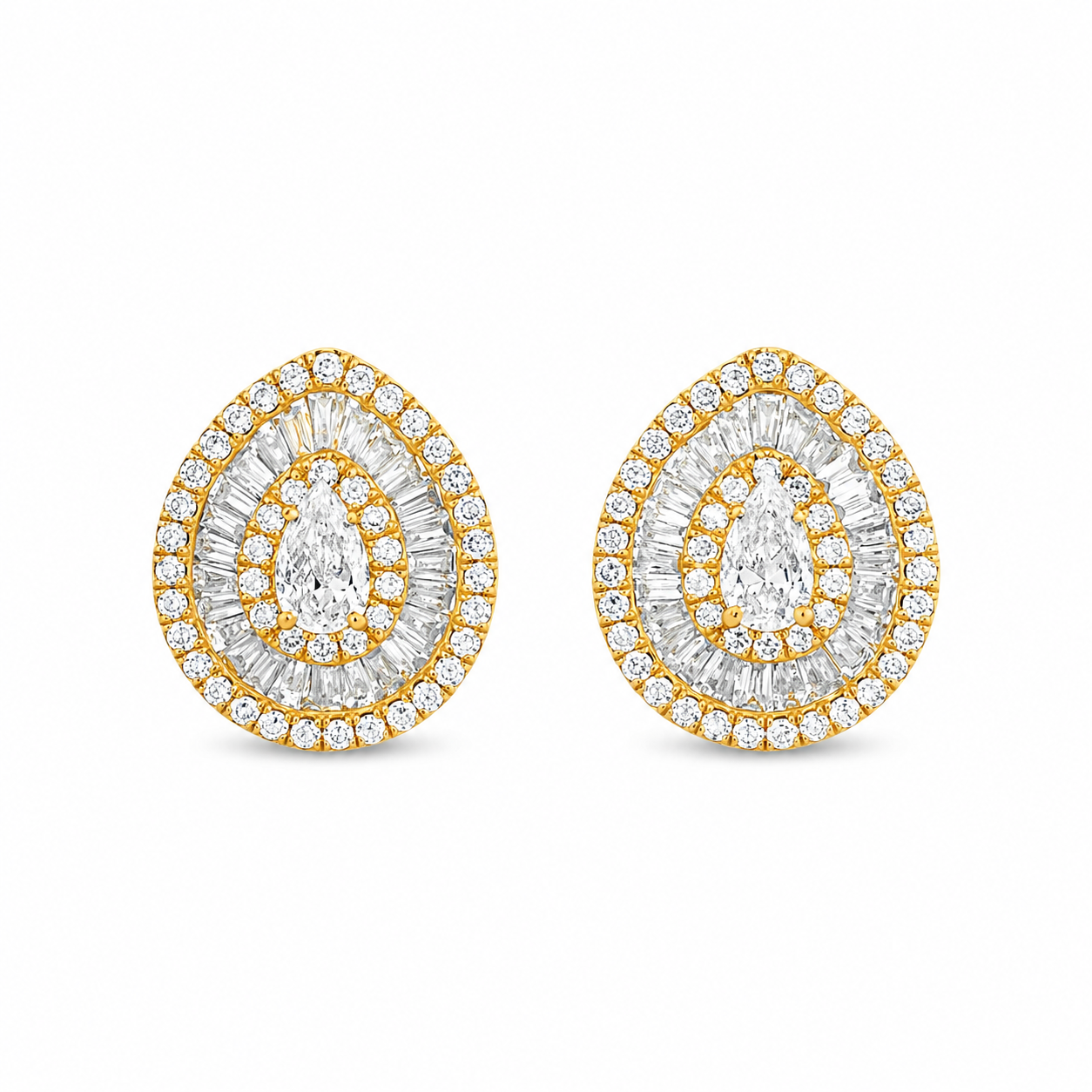 TEAR-DROP DIAMOND STUDS