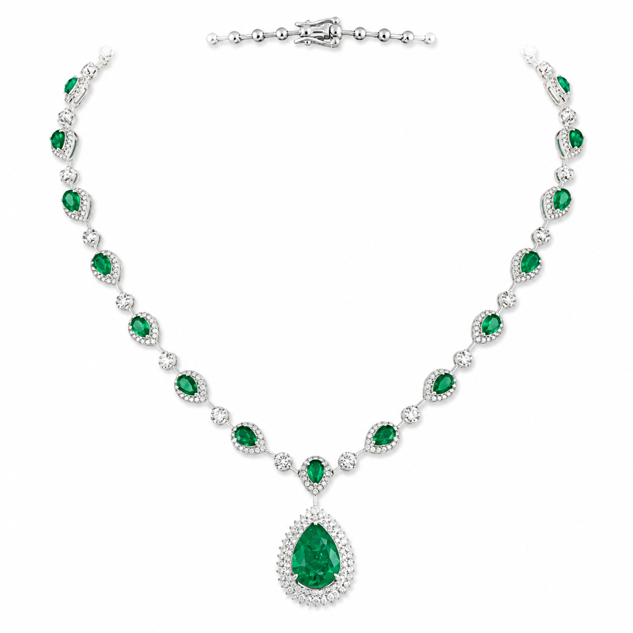 EMERALD CASCADE STATEMENT NECKLACE