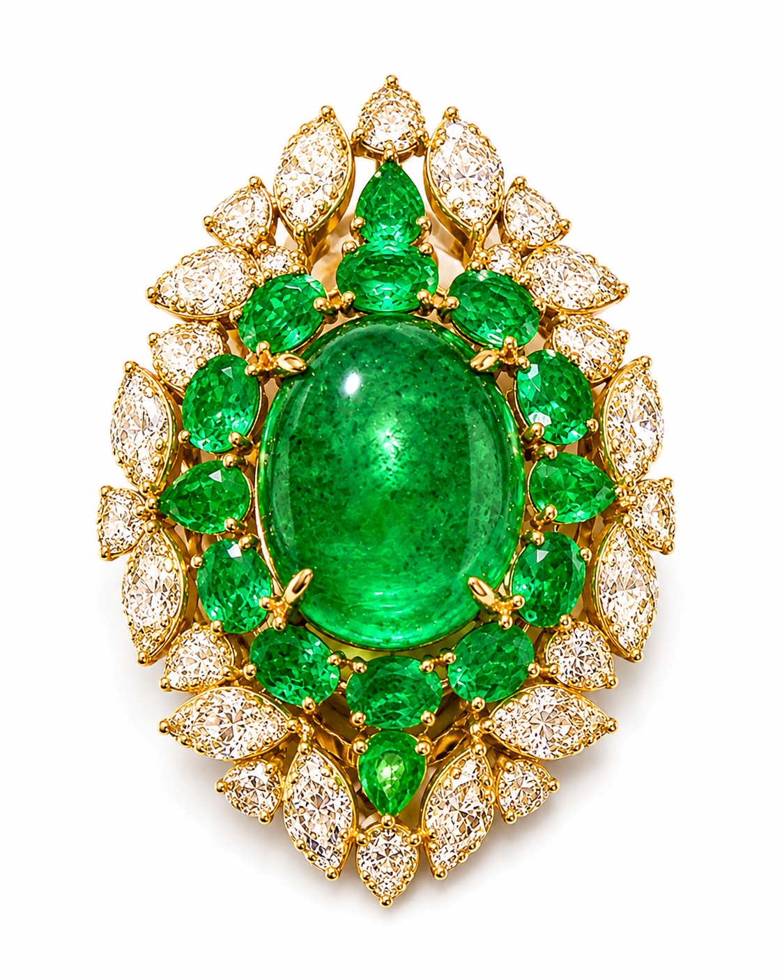 EMERALD CROWN COCKTAIL RING