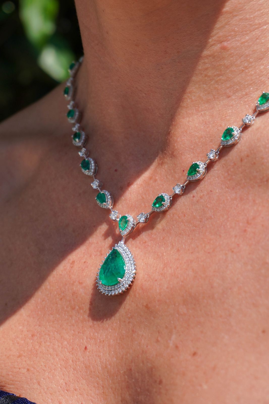 EMERALD CASCADE STATEMENT NECKLACE