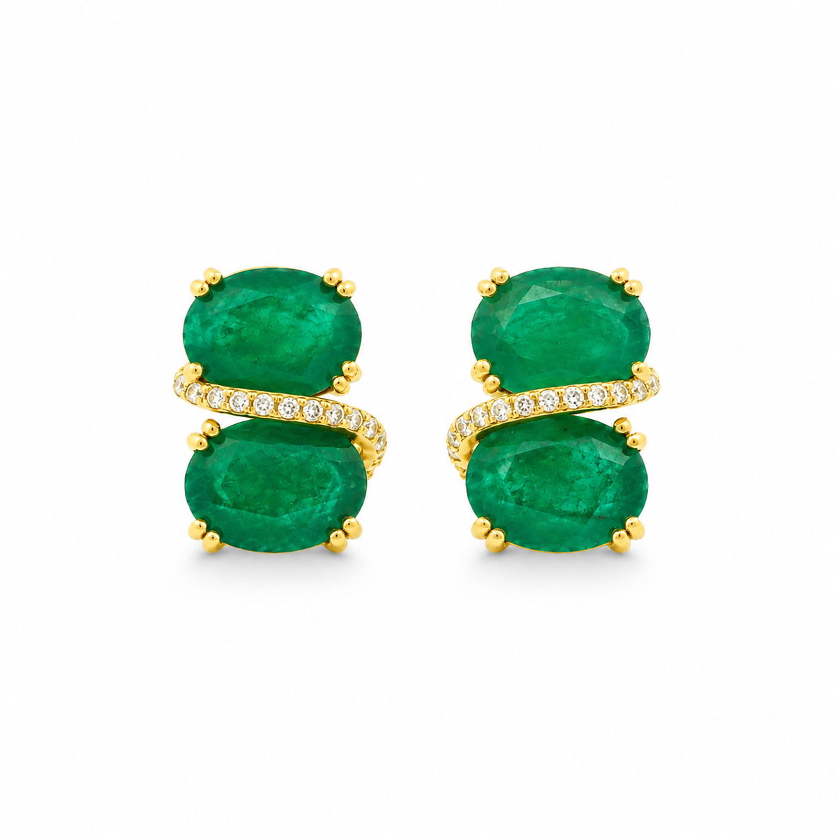 DOUBLE EMERALD EARRINGS
